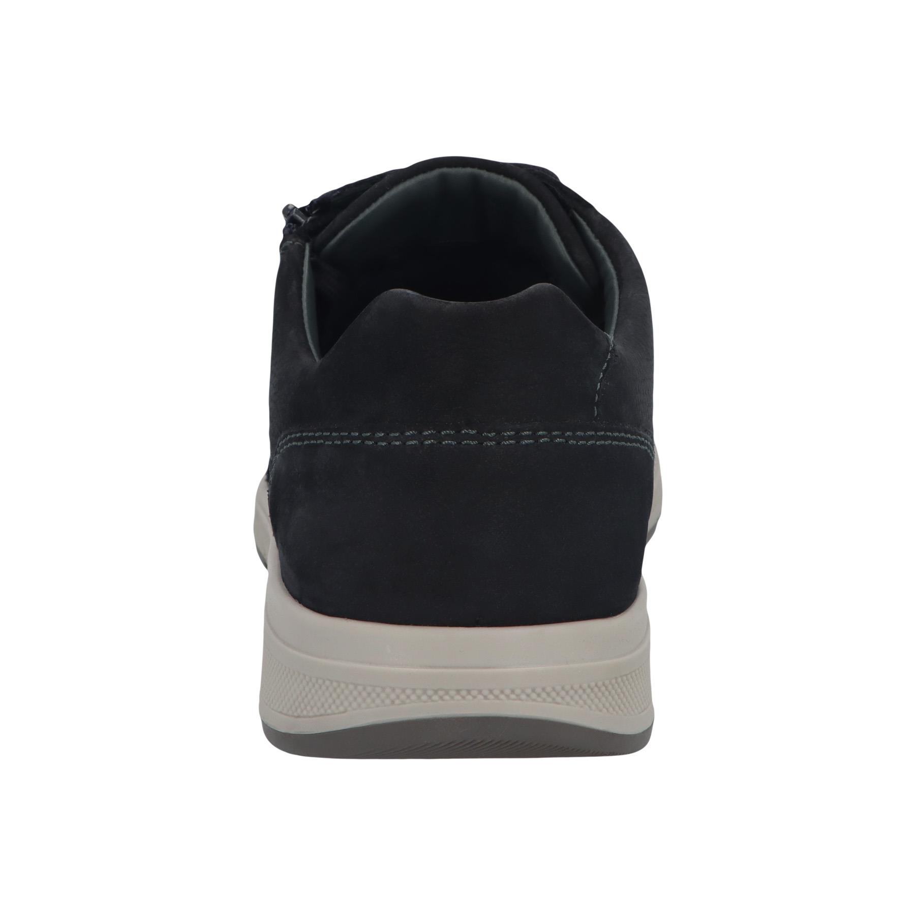 blaue halbschuh hinteransicht