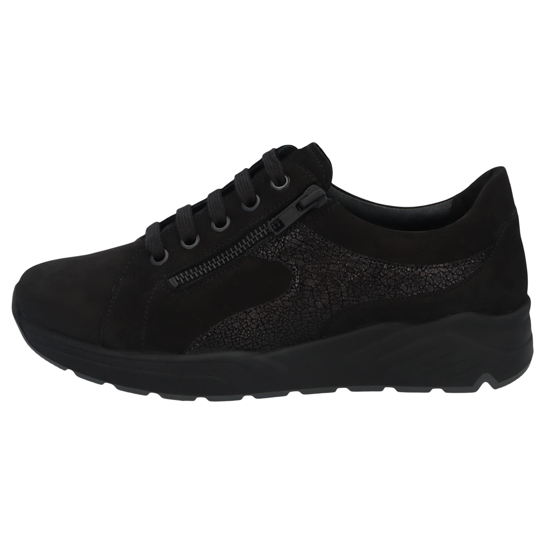 schwarze halbschuh seitenansicht links