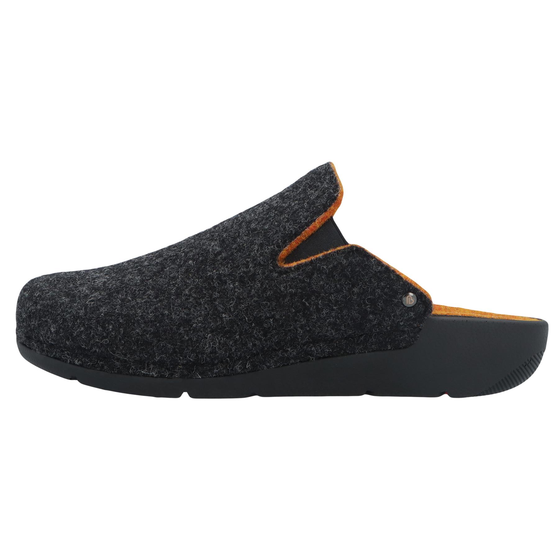 graue hausschuhe seitenansicht links