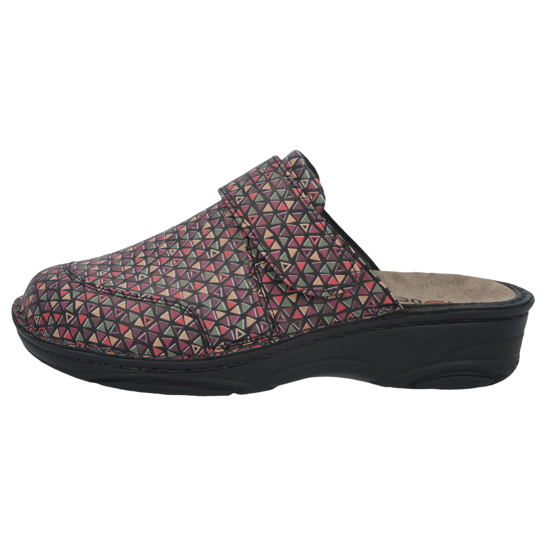 mehrfarbige clogs seitenansicht links