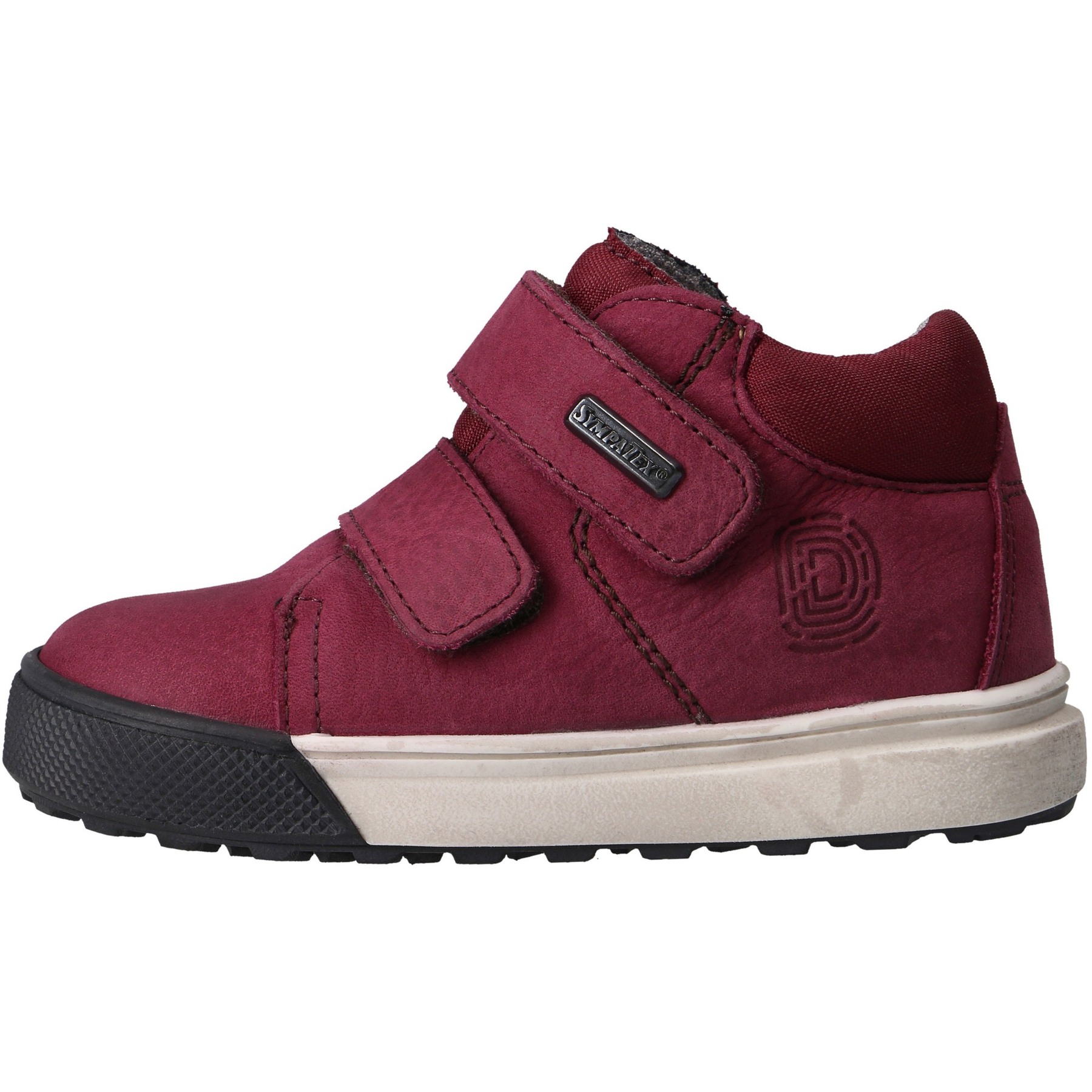 rote lauflernschuhe seitenansicht links