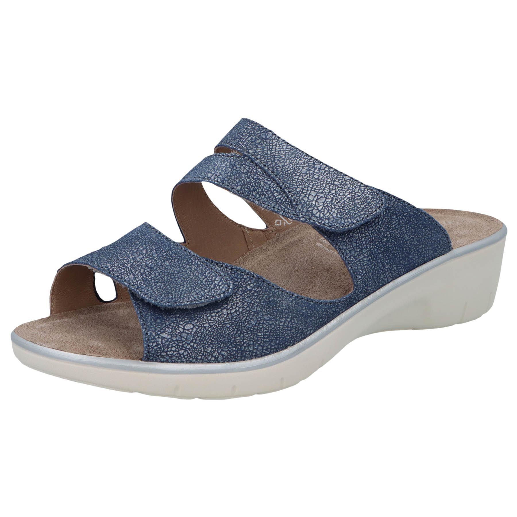 blaue pantolette 3-4 ansicht