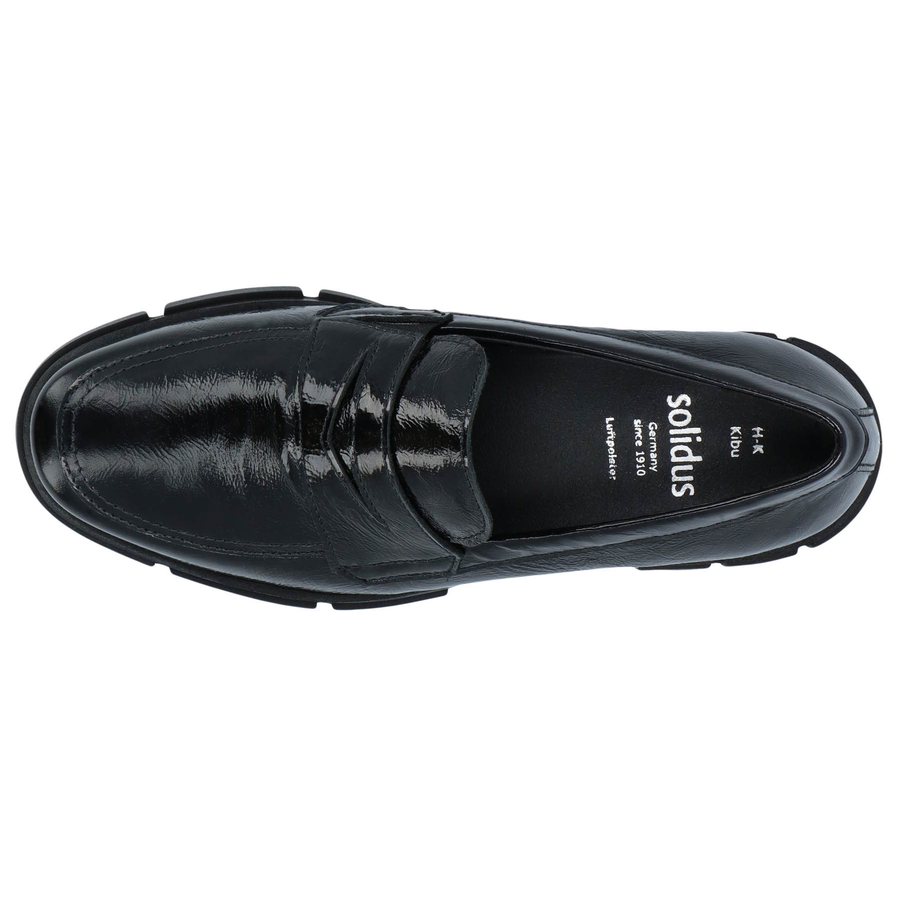 schwarze slipper draufsicht