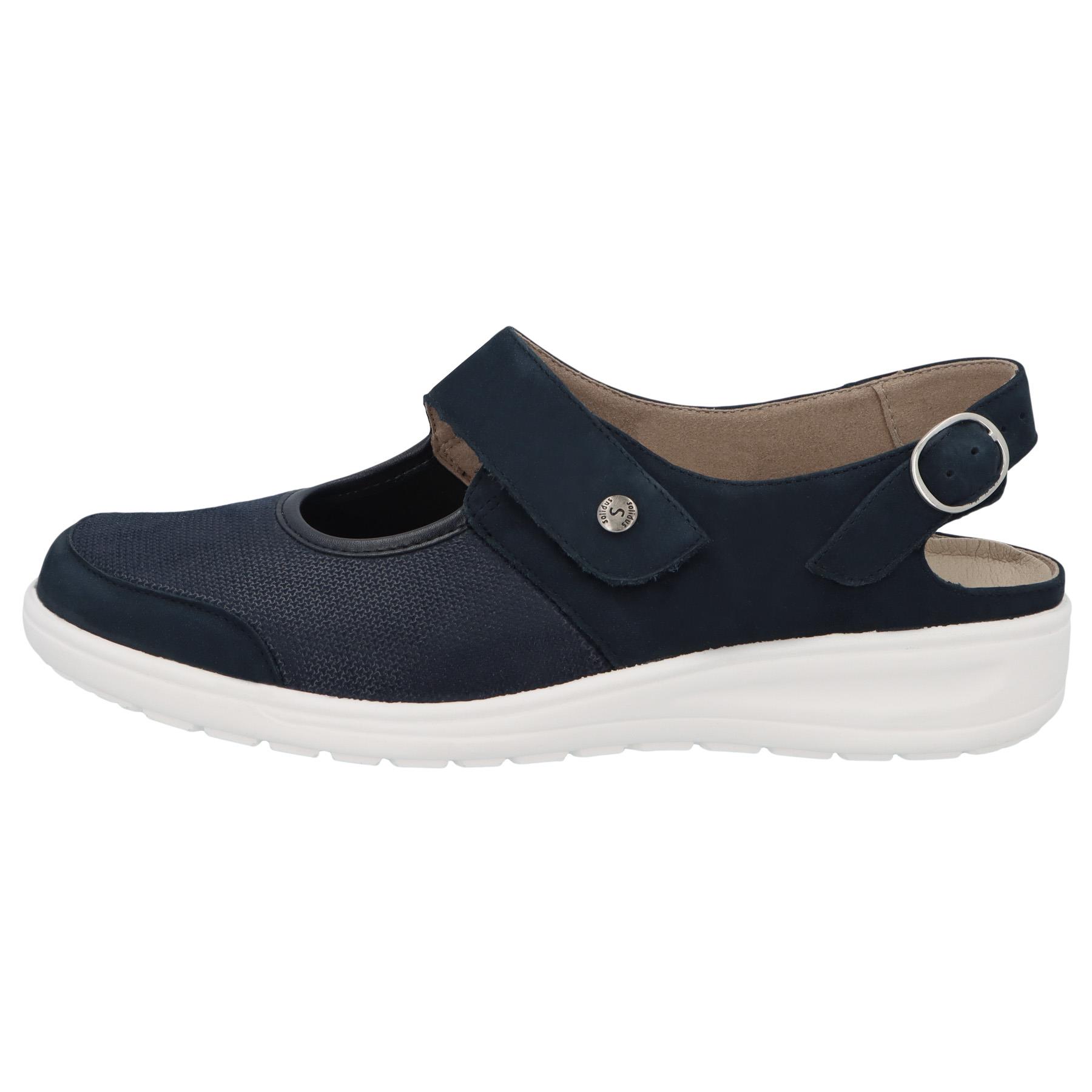 blaue halbschuh seitenansicht links