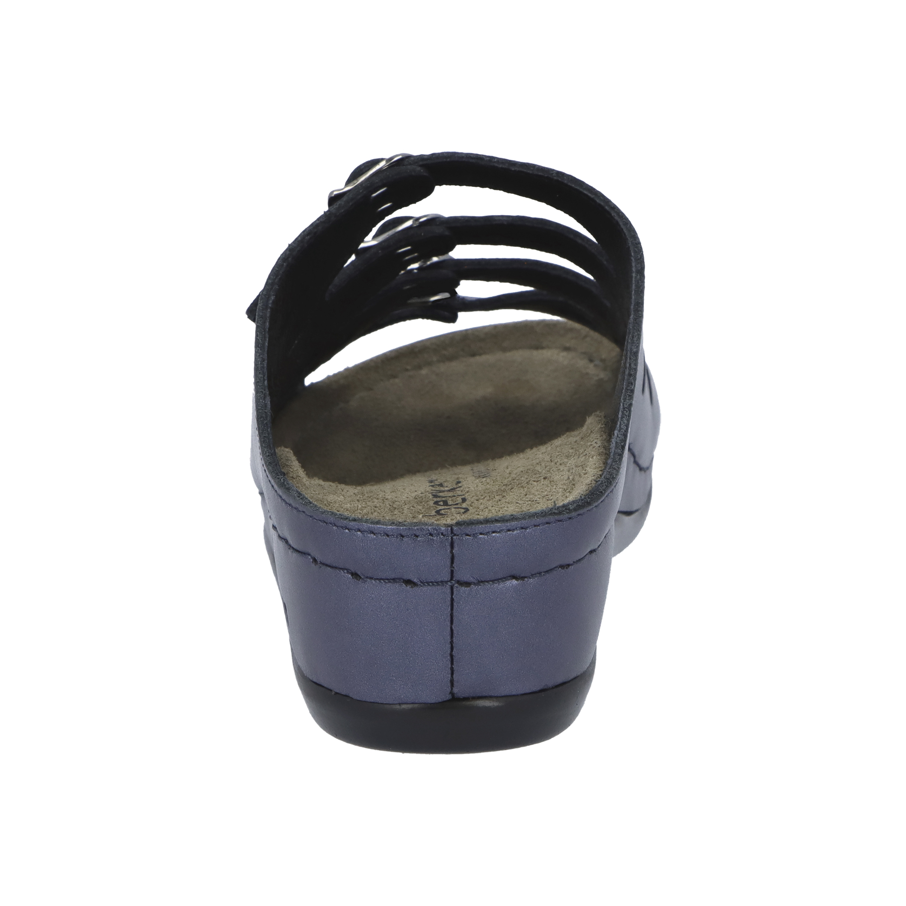 blaue pantolette hinteransicht