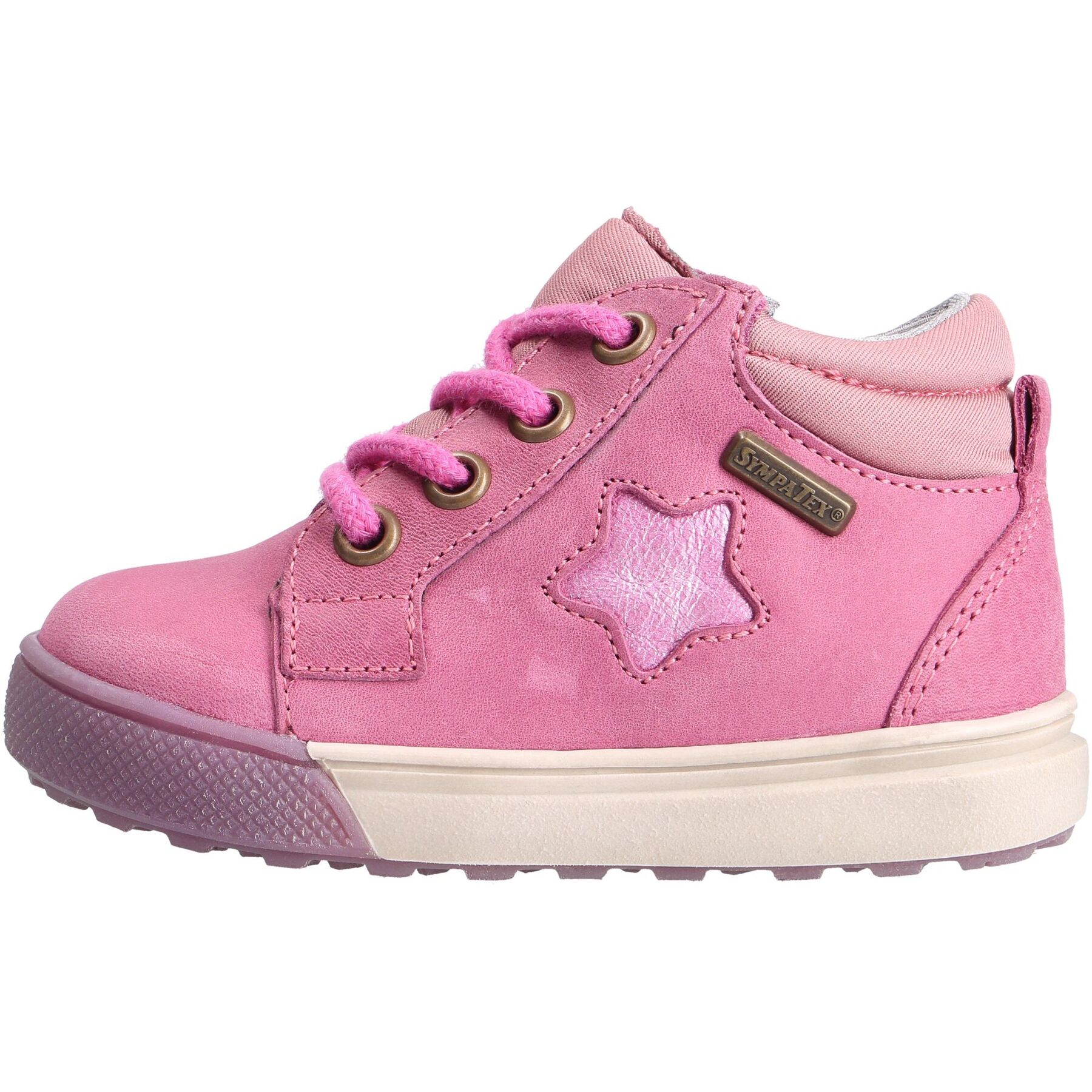 rote lauflernschuhe seitenansicht links