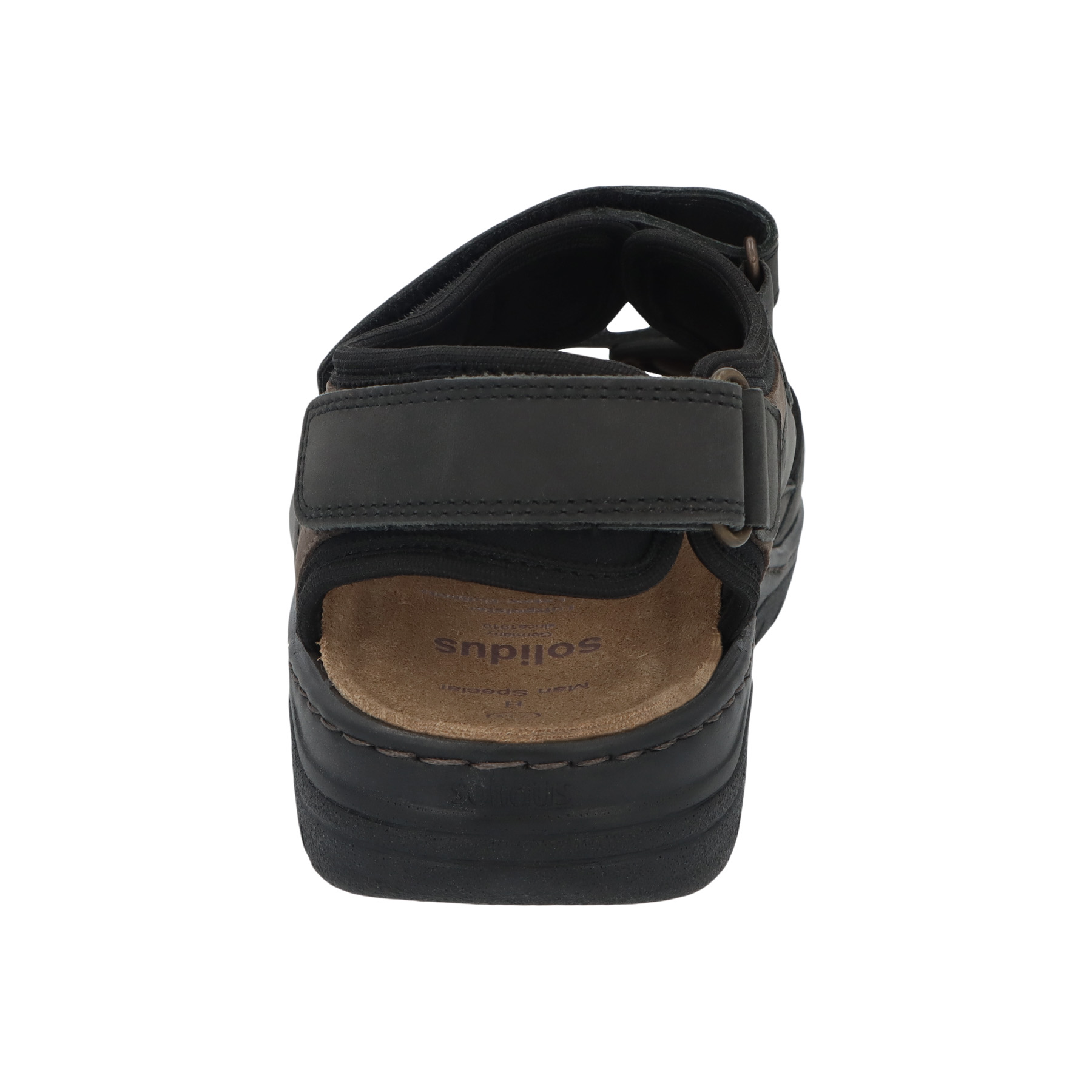 schwarze sandale hinteransicht