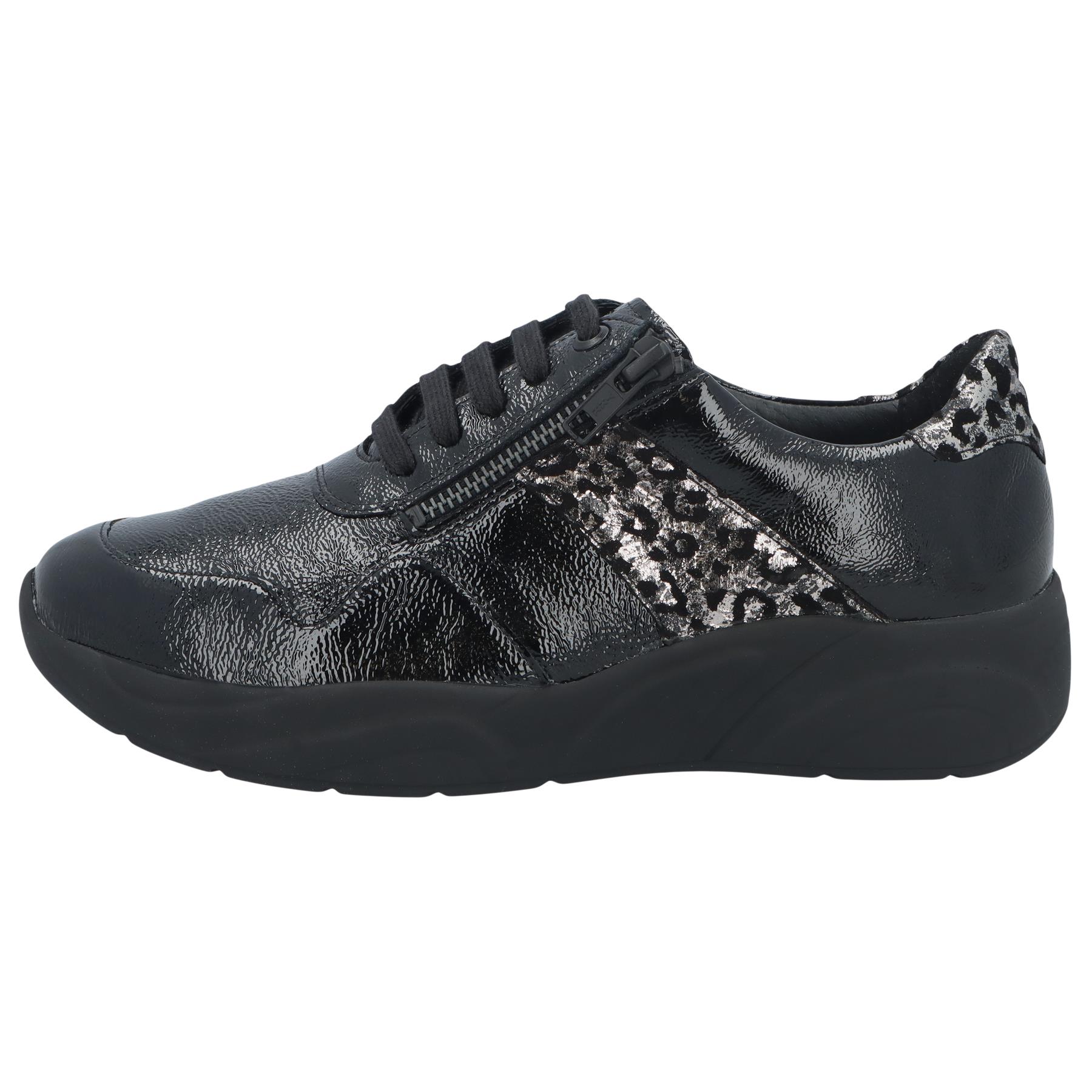 schwarze halbschuh seitenansicht links