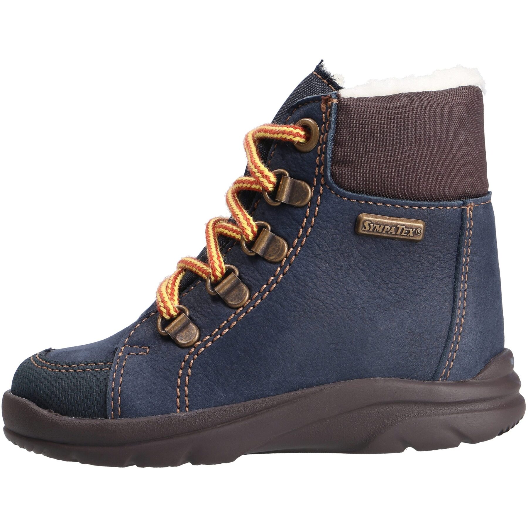 blaue stiefeletten seitenansicht links