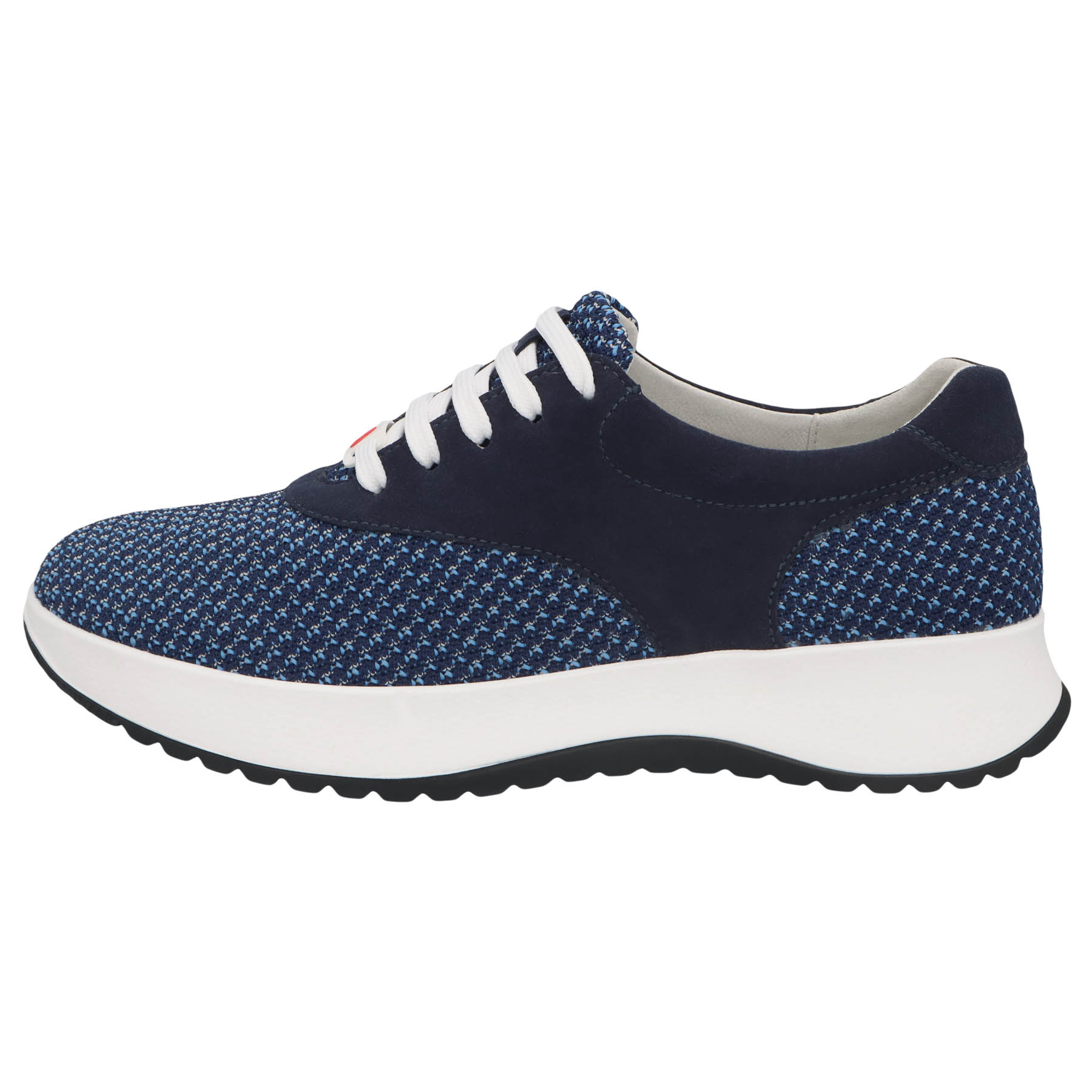 blaue halbschuh seitenansicht links