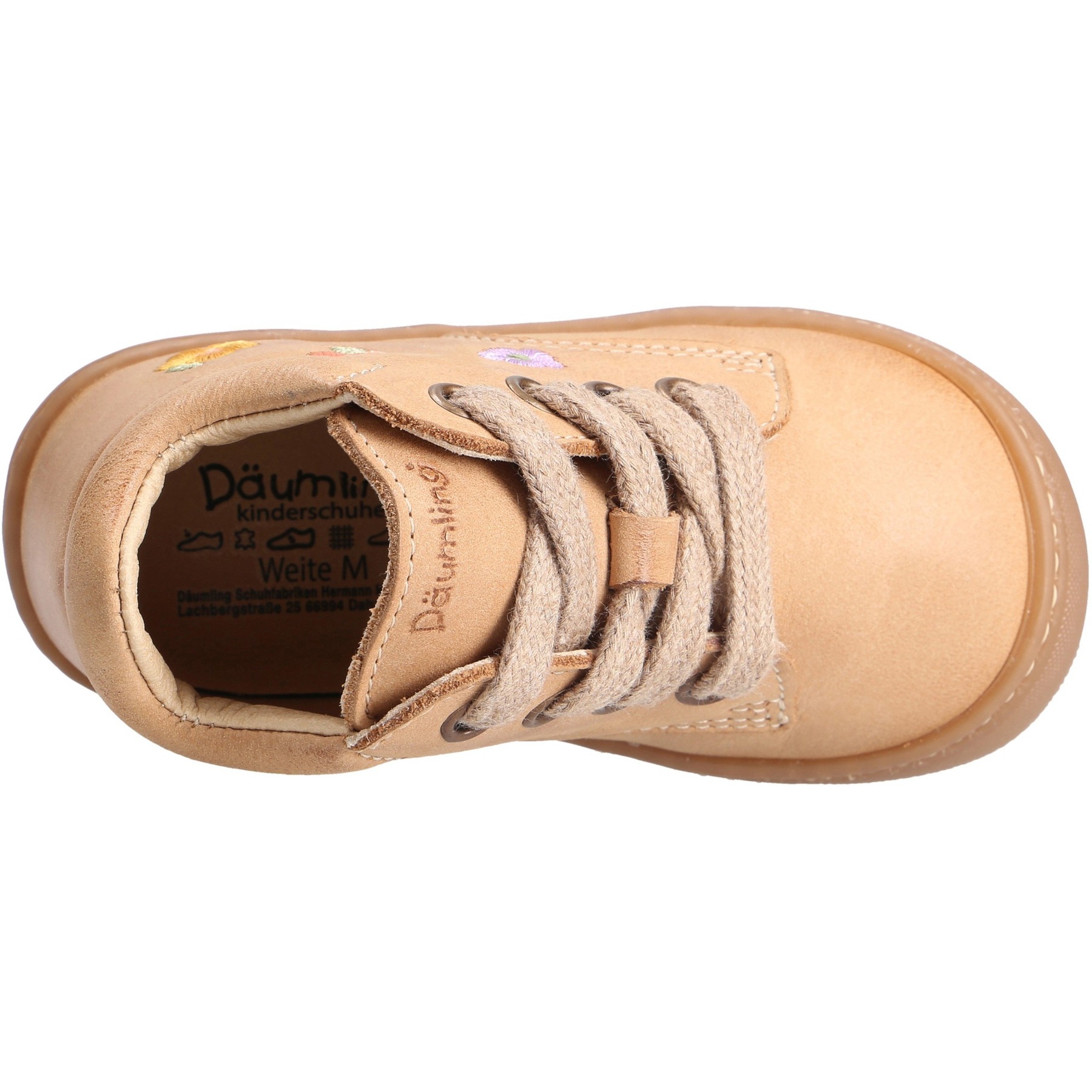 braune lauflernschuhe draufsicht