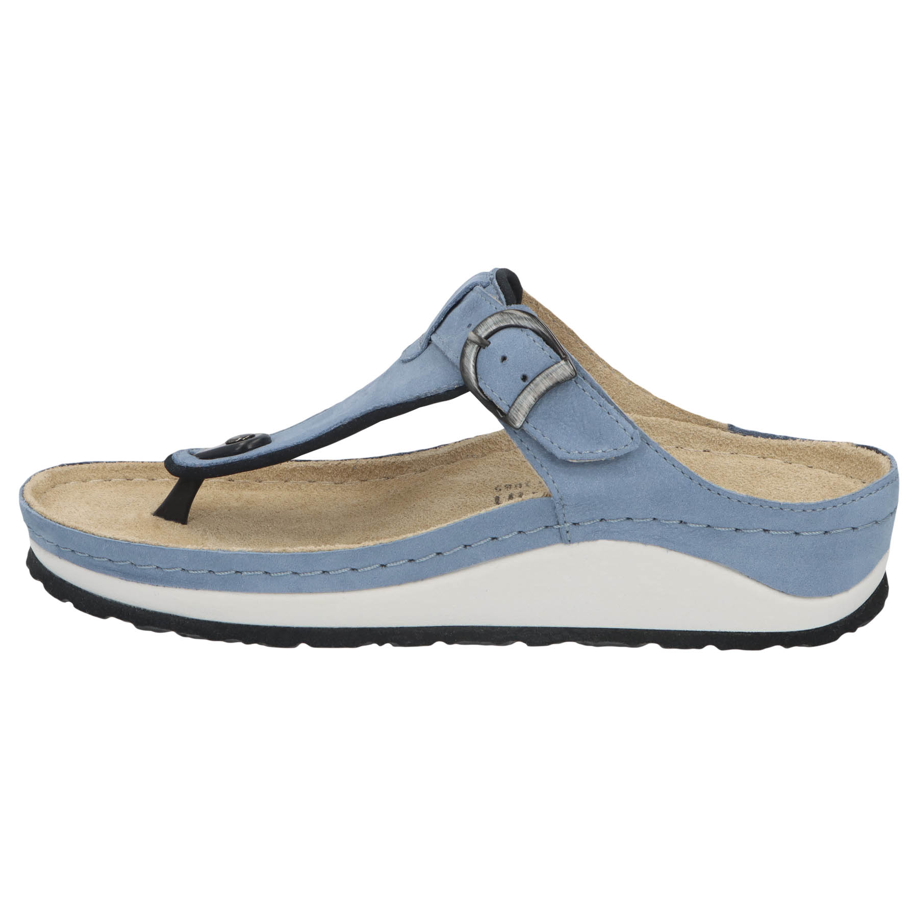 blaue pantolette seitenansicht links