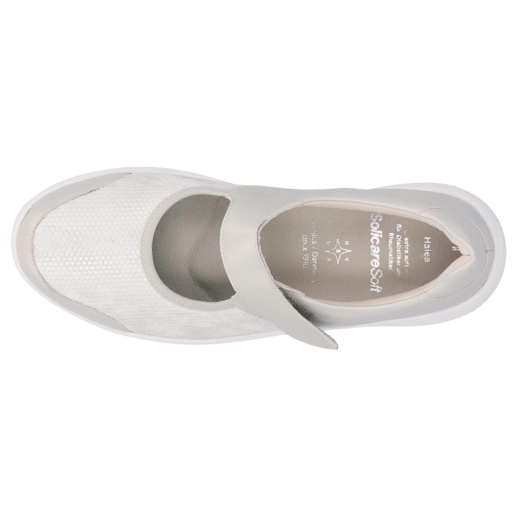 weiße slipper draufsicht