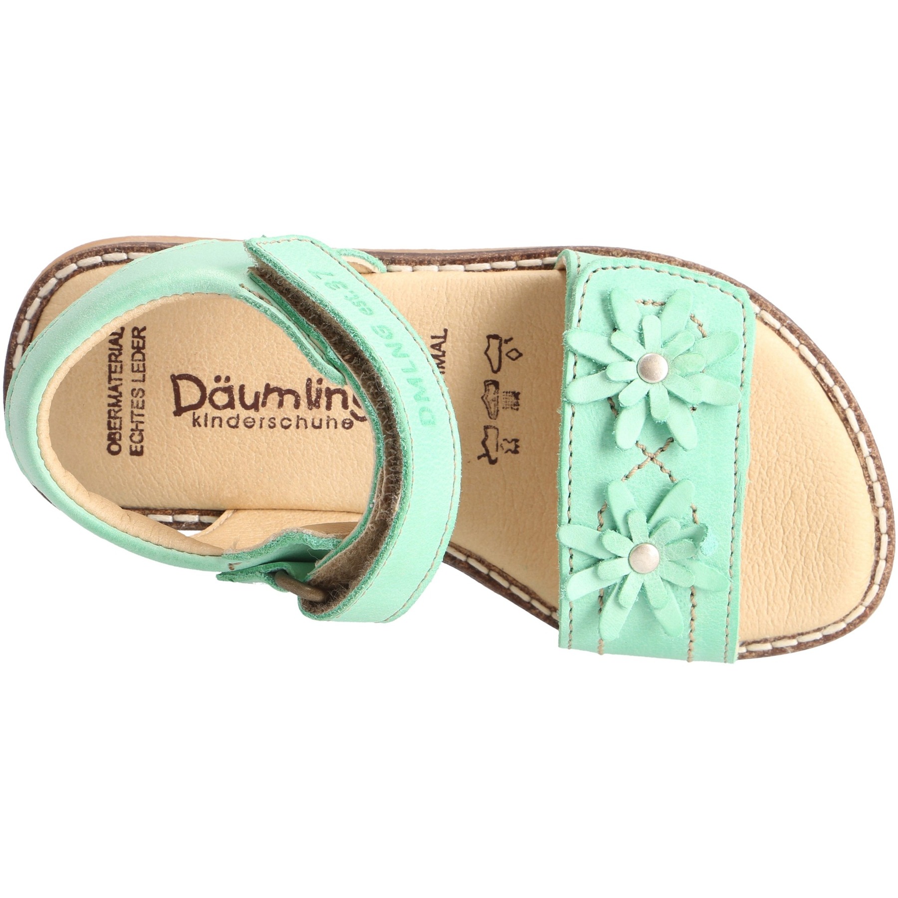 grüne sandale draufsicht