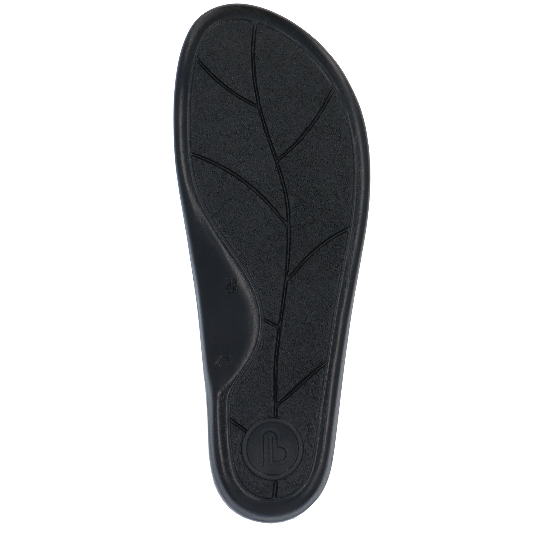 blaue pantolette sohlenansicht