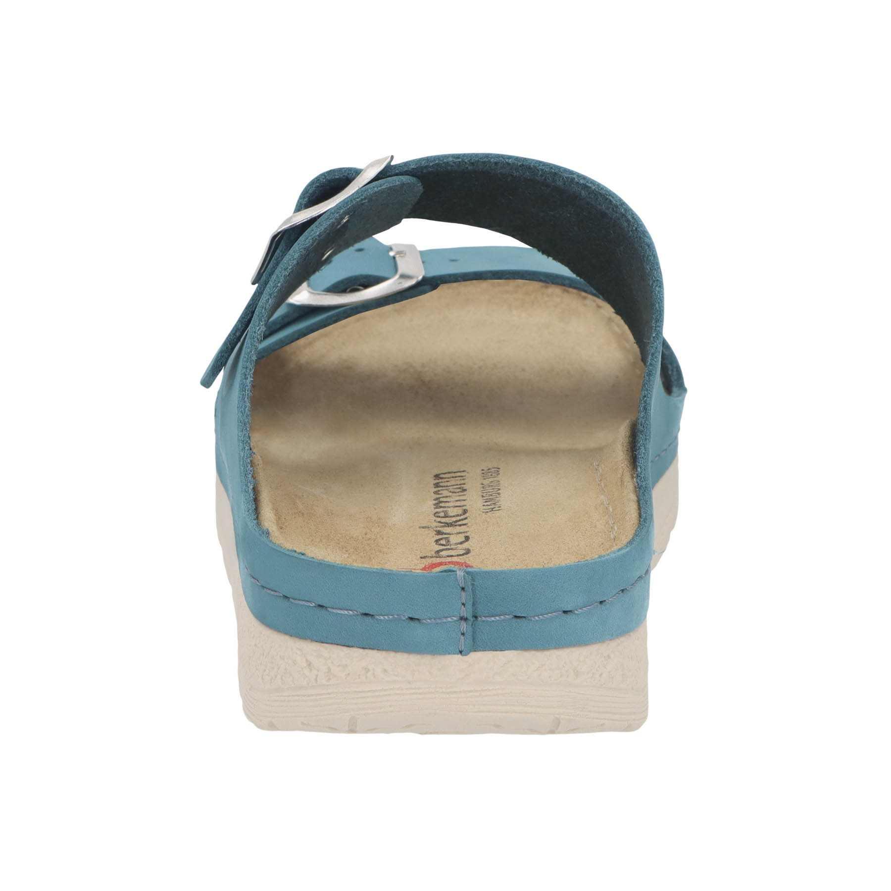 blaue pantolette hinteransicht