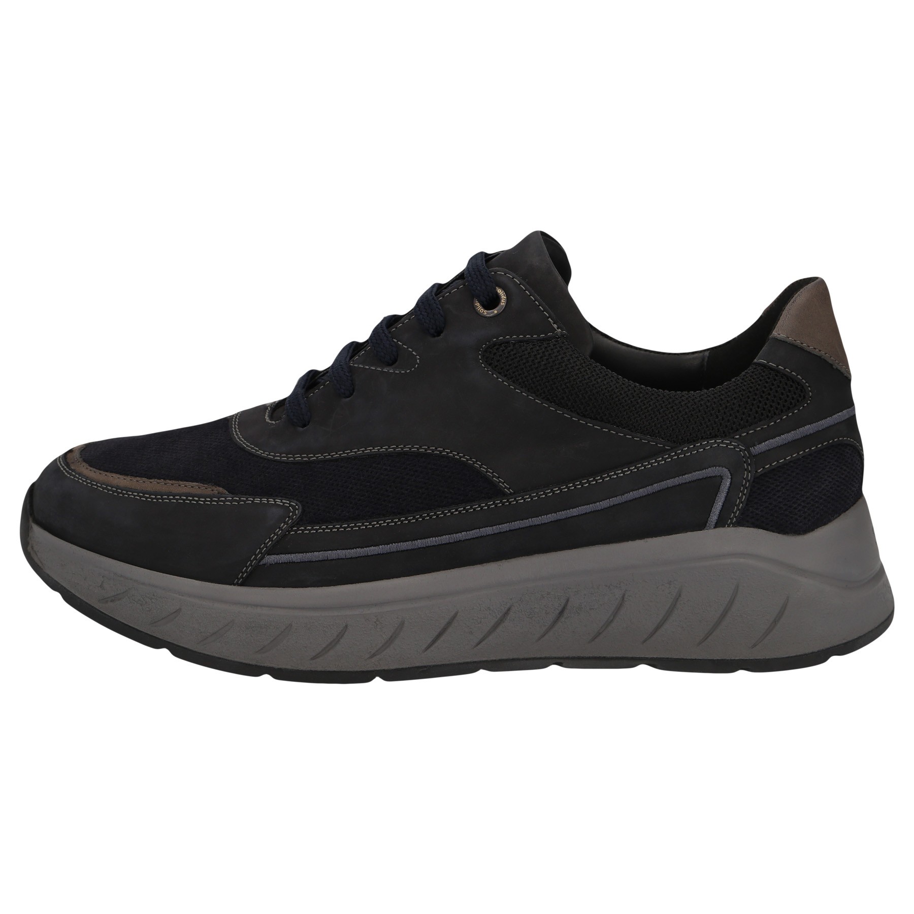blaue halbschuh seitenansicht links