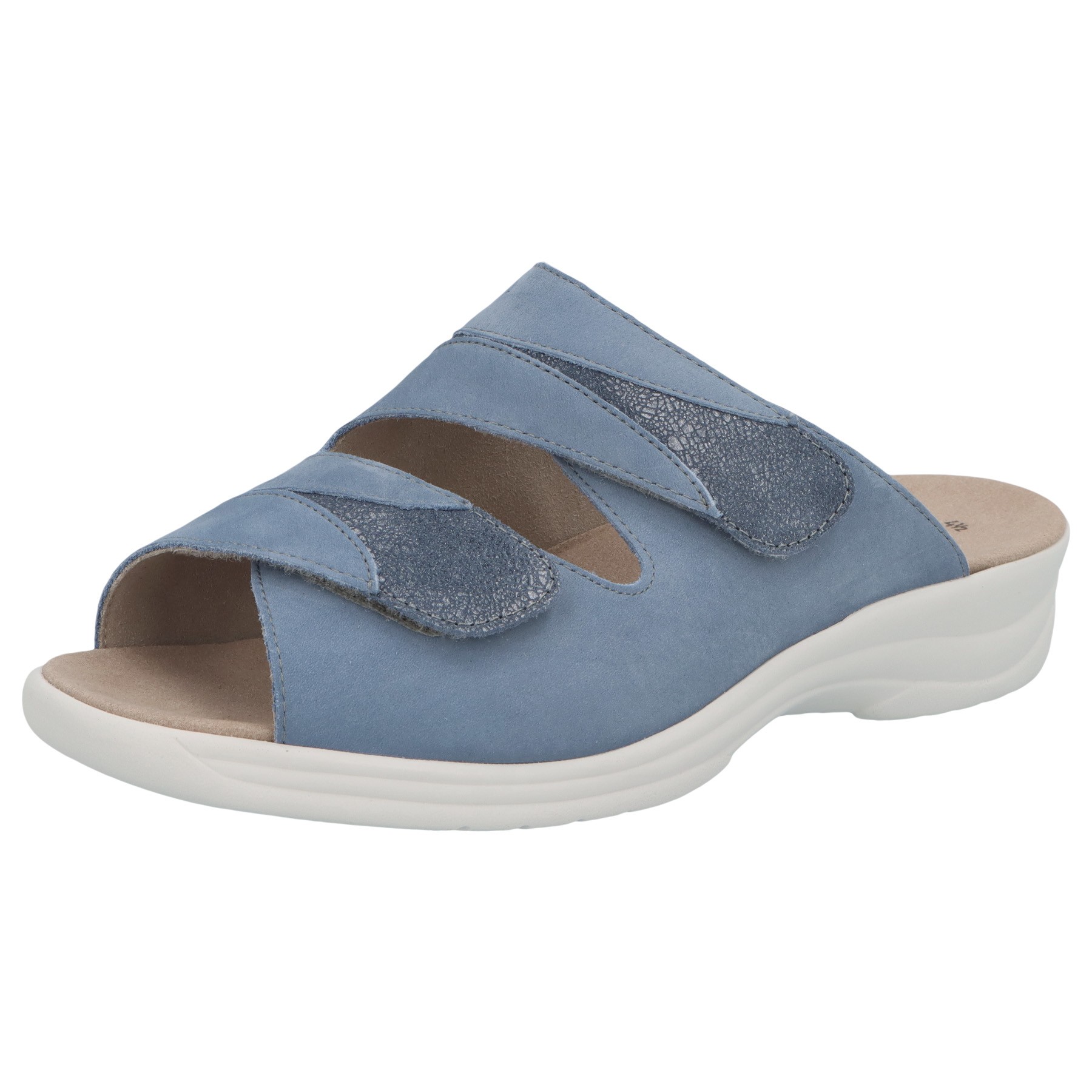 blaue pantolette 3-4 ansicht