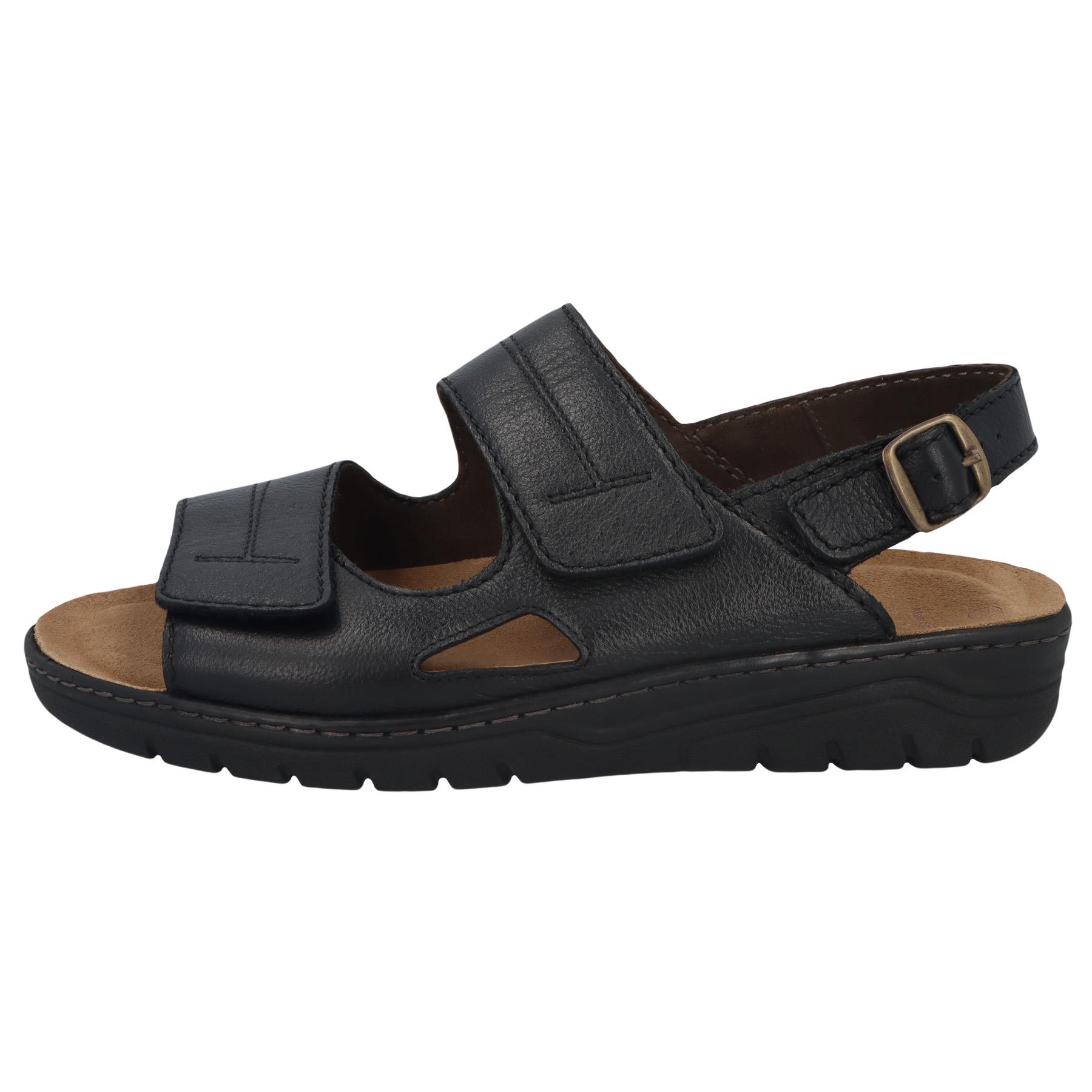 schwarze sandale seitenansicht links