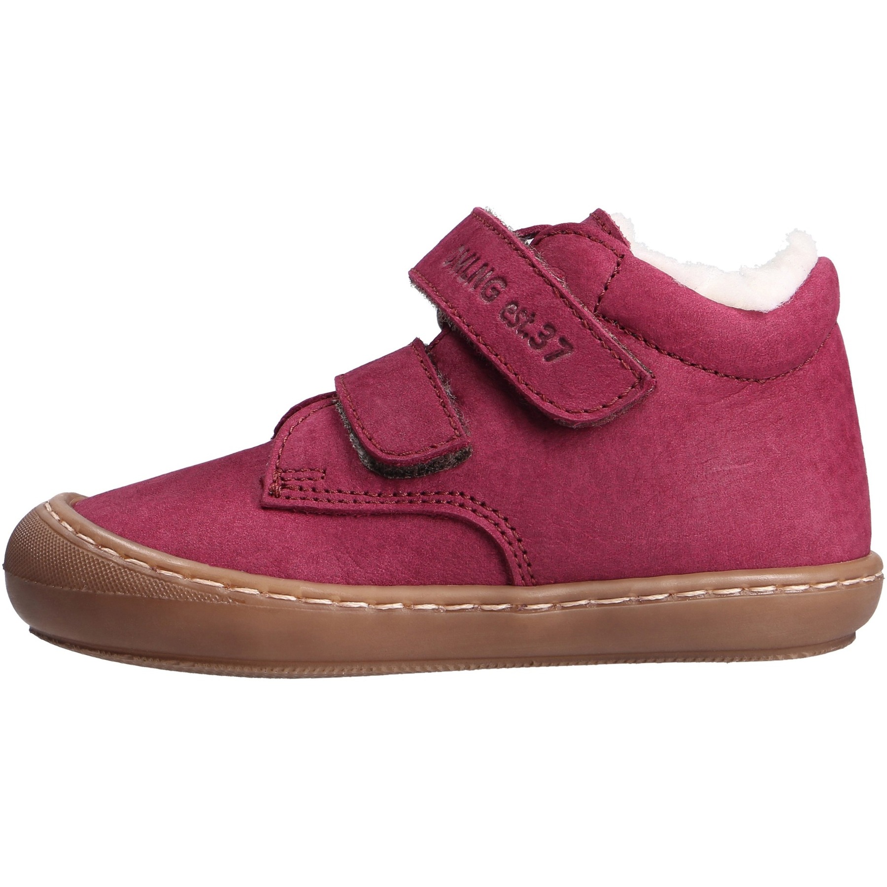 rote lauflernschuhe seitenansicht links