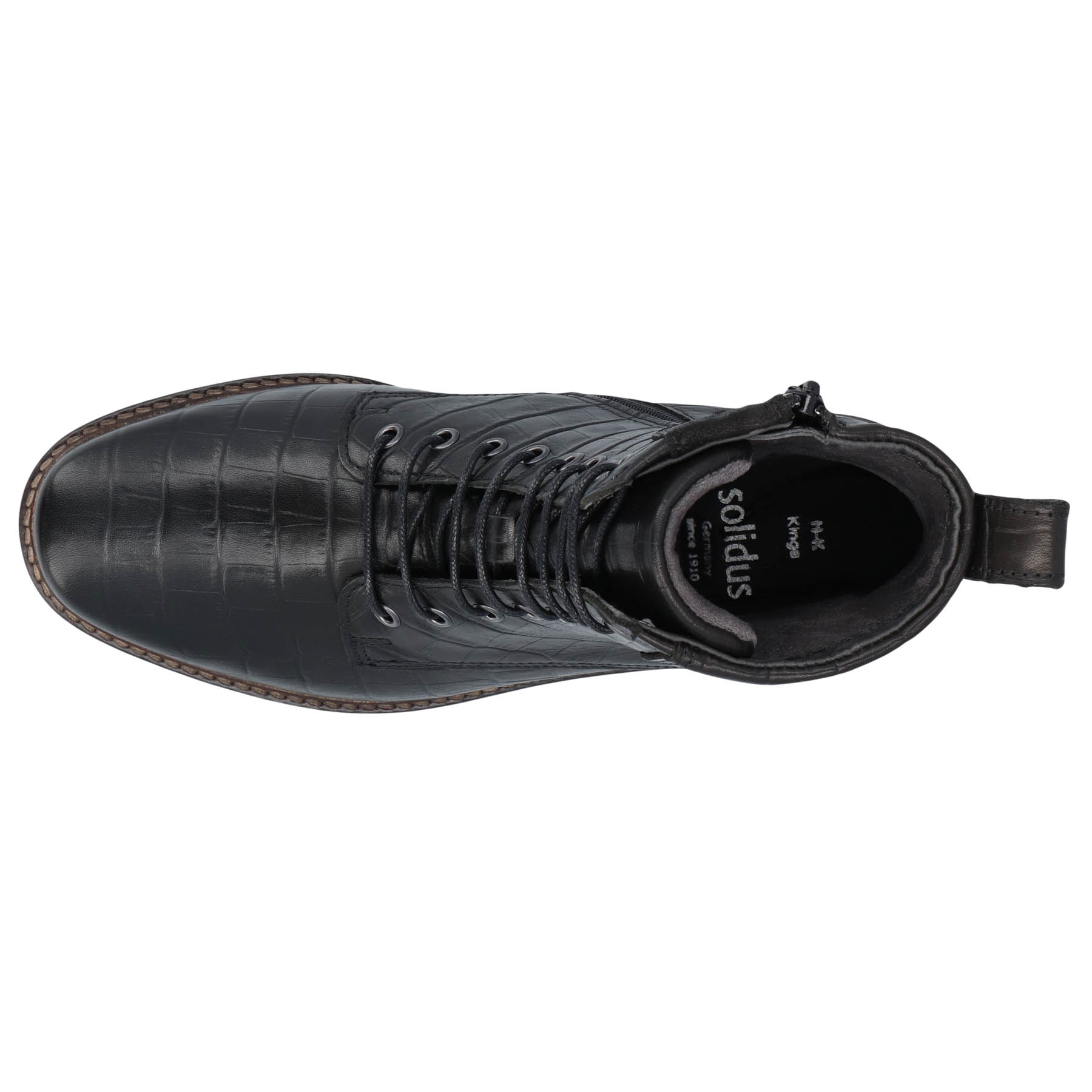 schwarze stiefel draufsicht