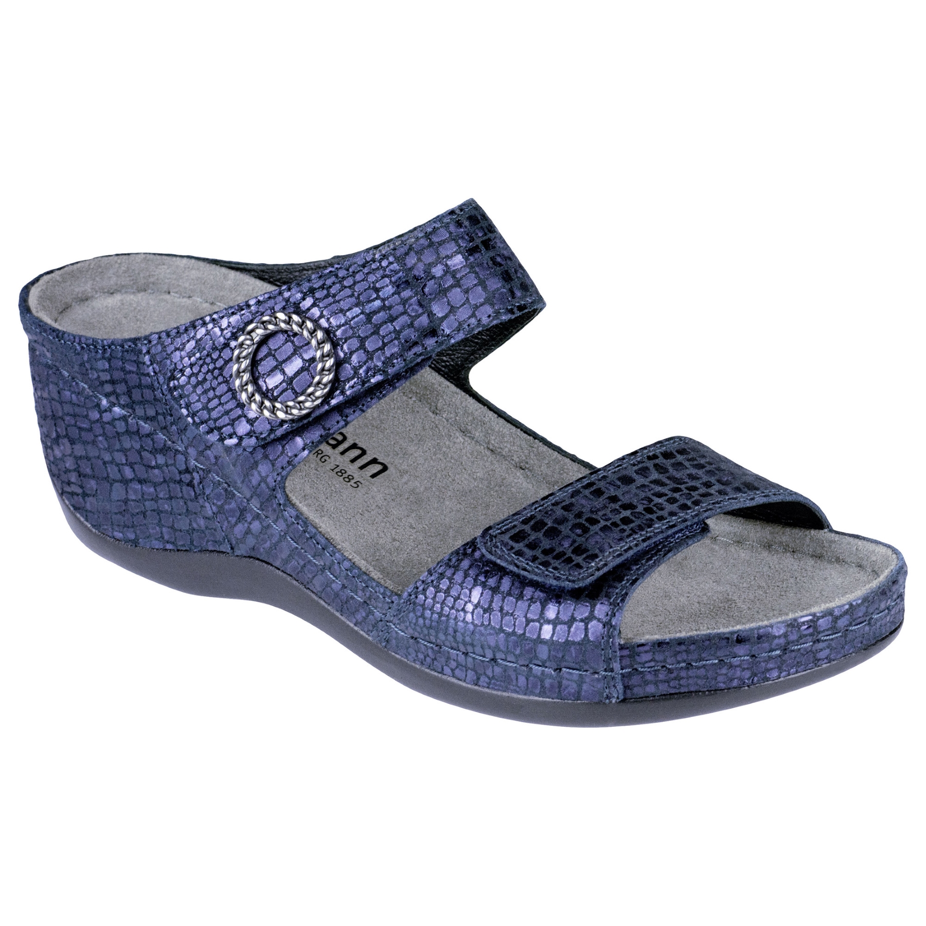 blau metallic Leder