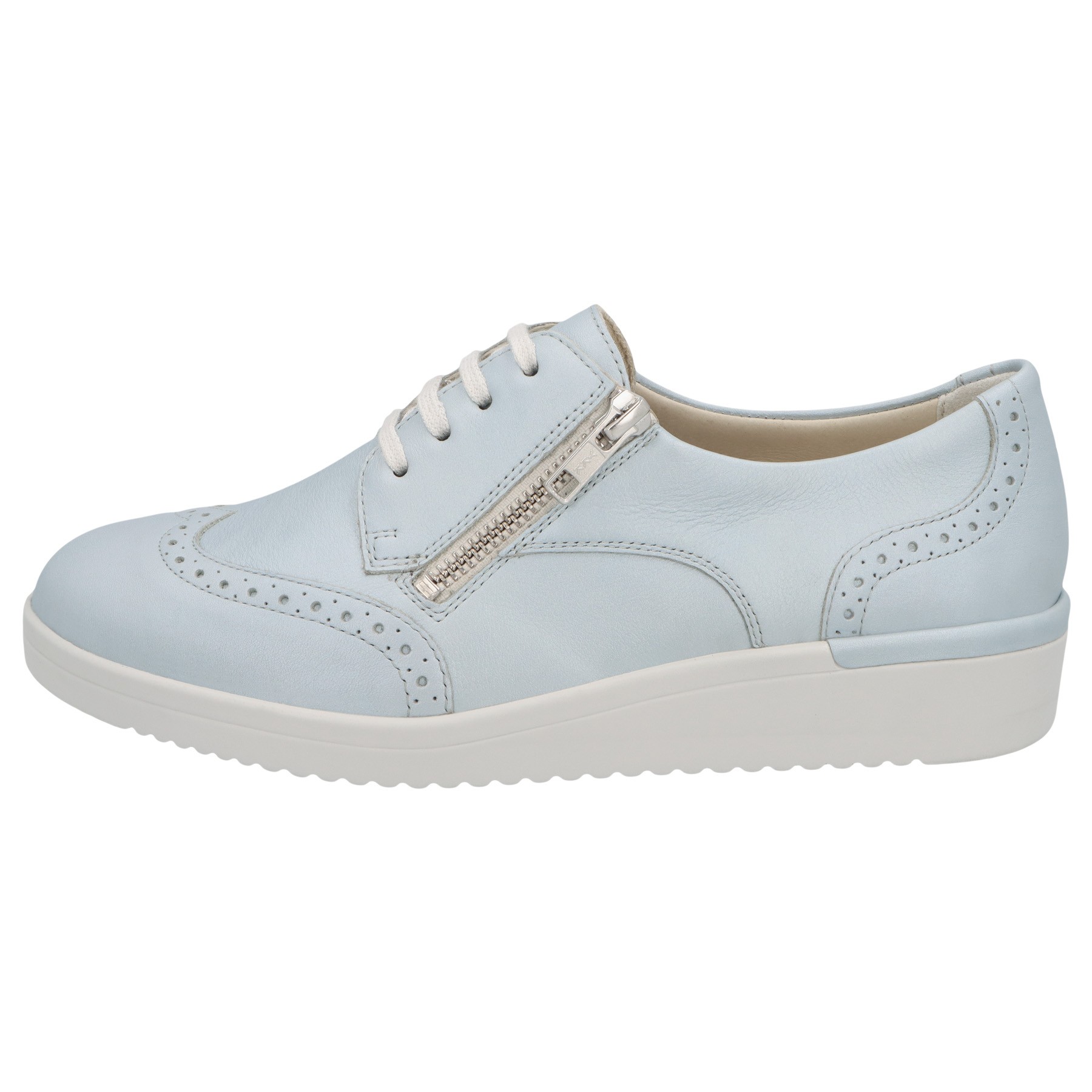 blaue halbschuh seitenansicht links