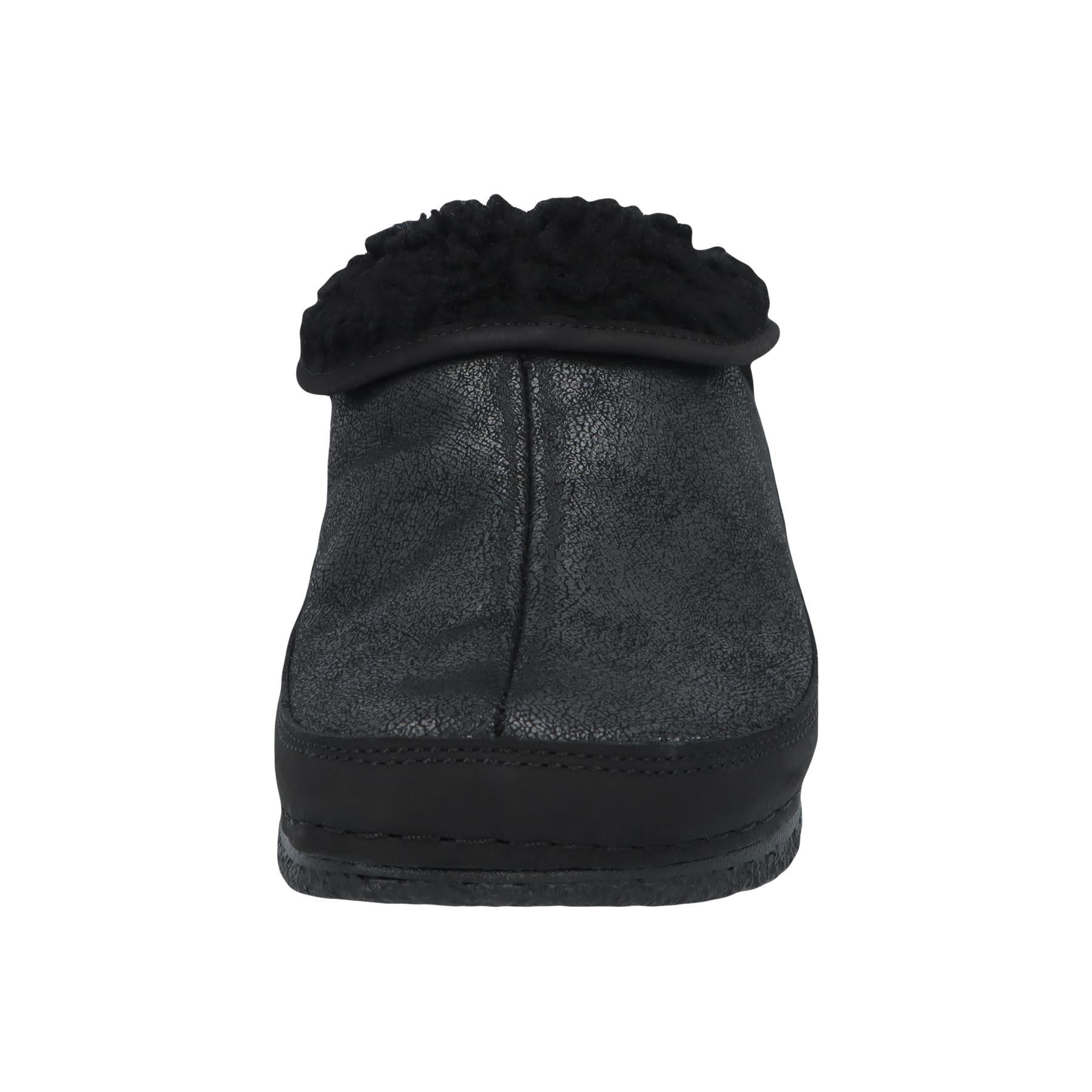 schwarze clogs vorderansicht