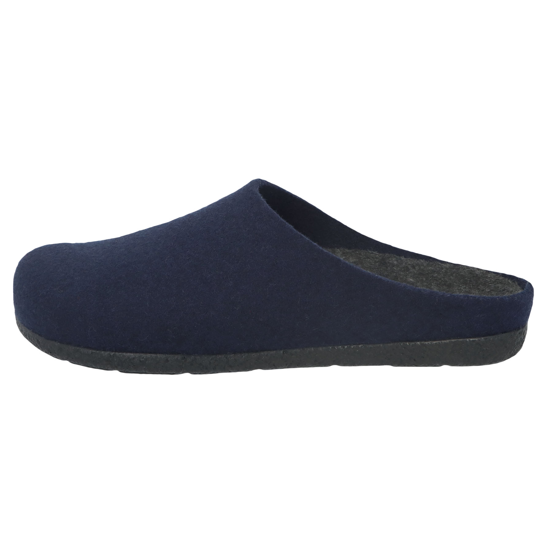 blaue hausschuhe seitenansicht links