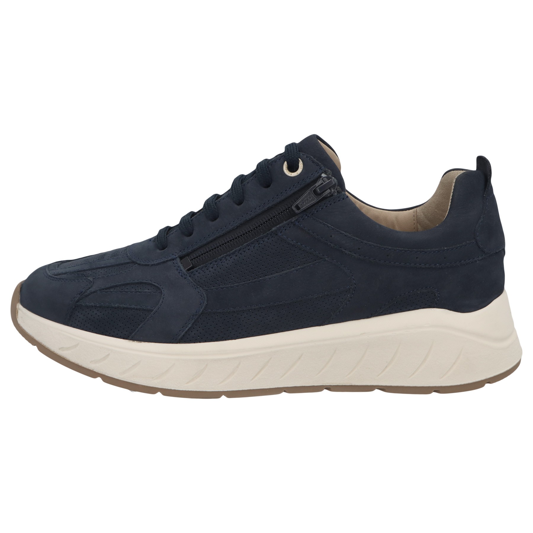 blaue halbschuh seitenansicht links