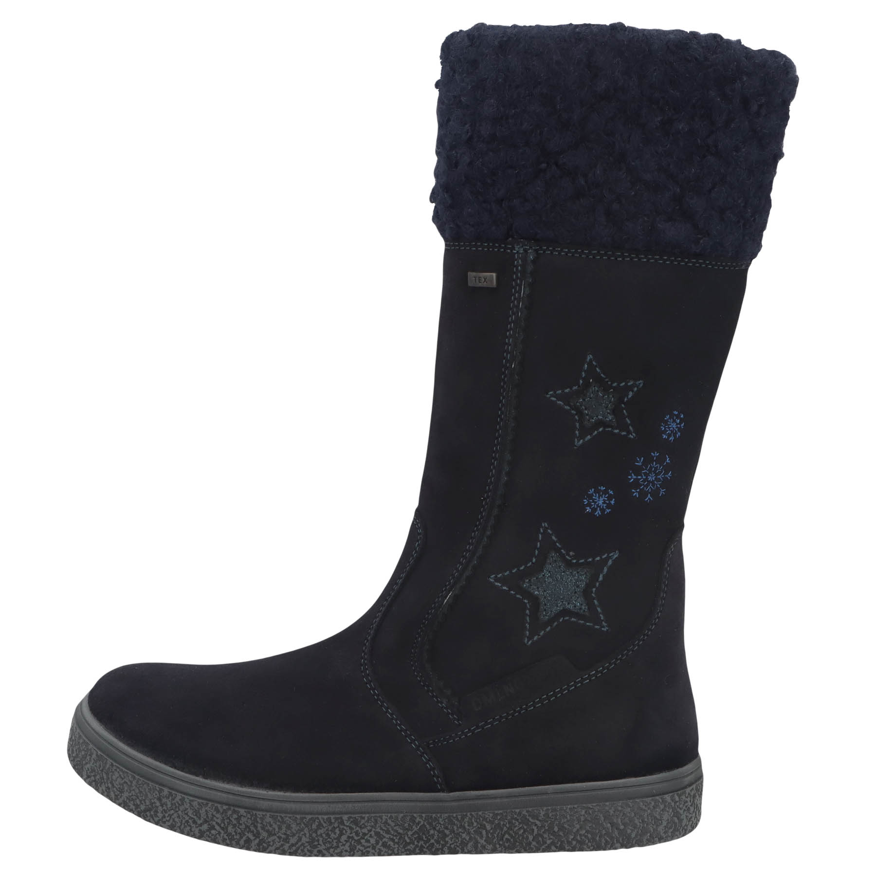 blaue stiefel seitenansicht links
