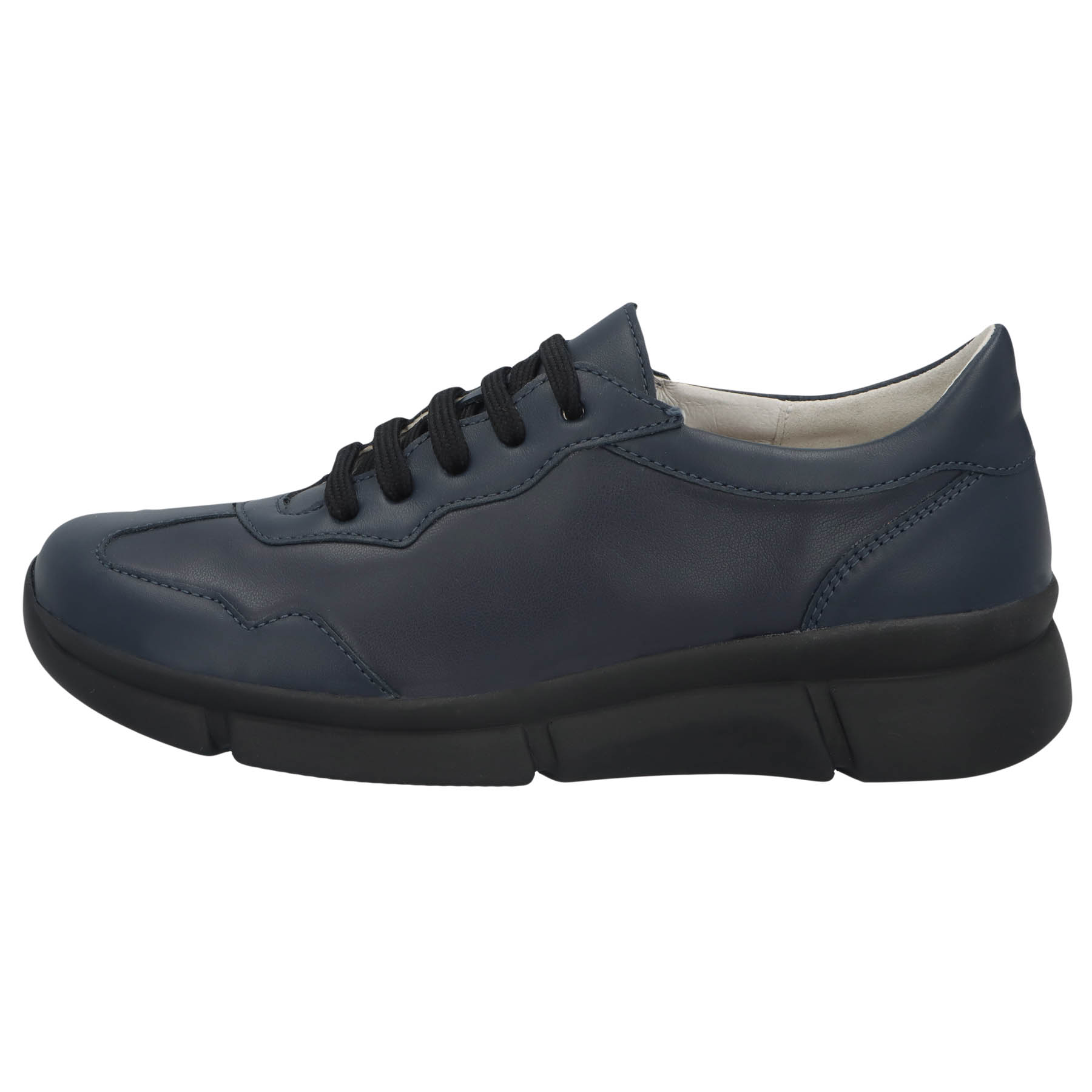 blaue halbschuh seitenansicht links