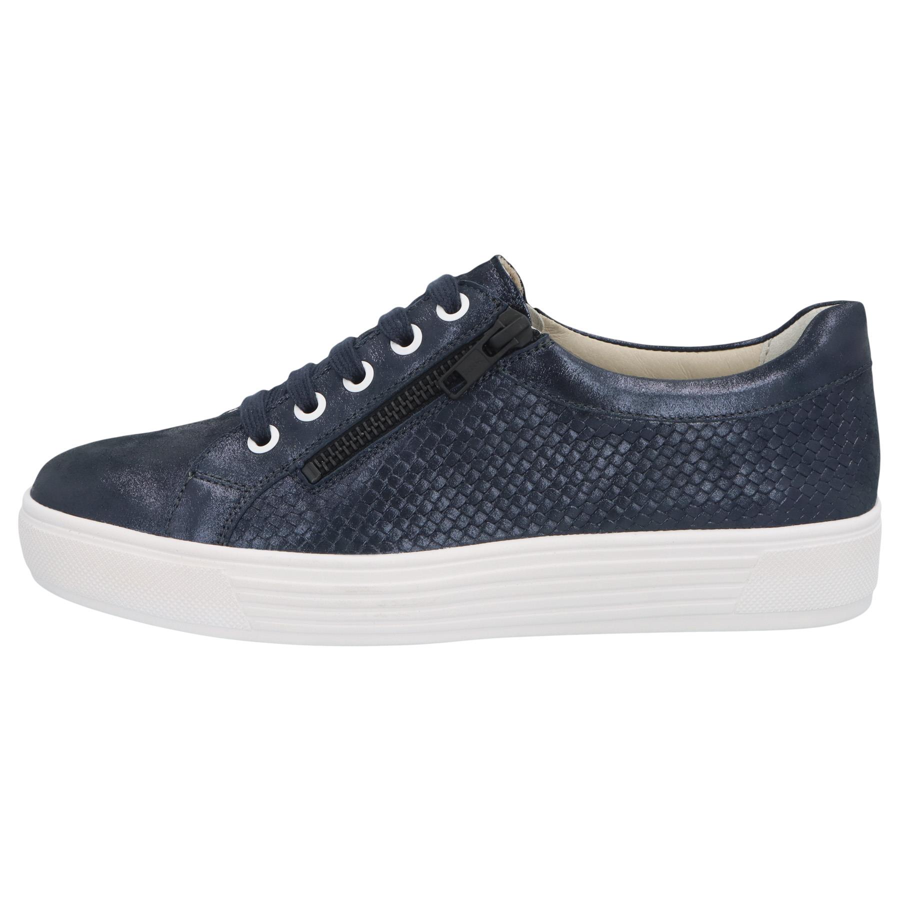 blaue halbschuh seitenansicht links