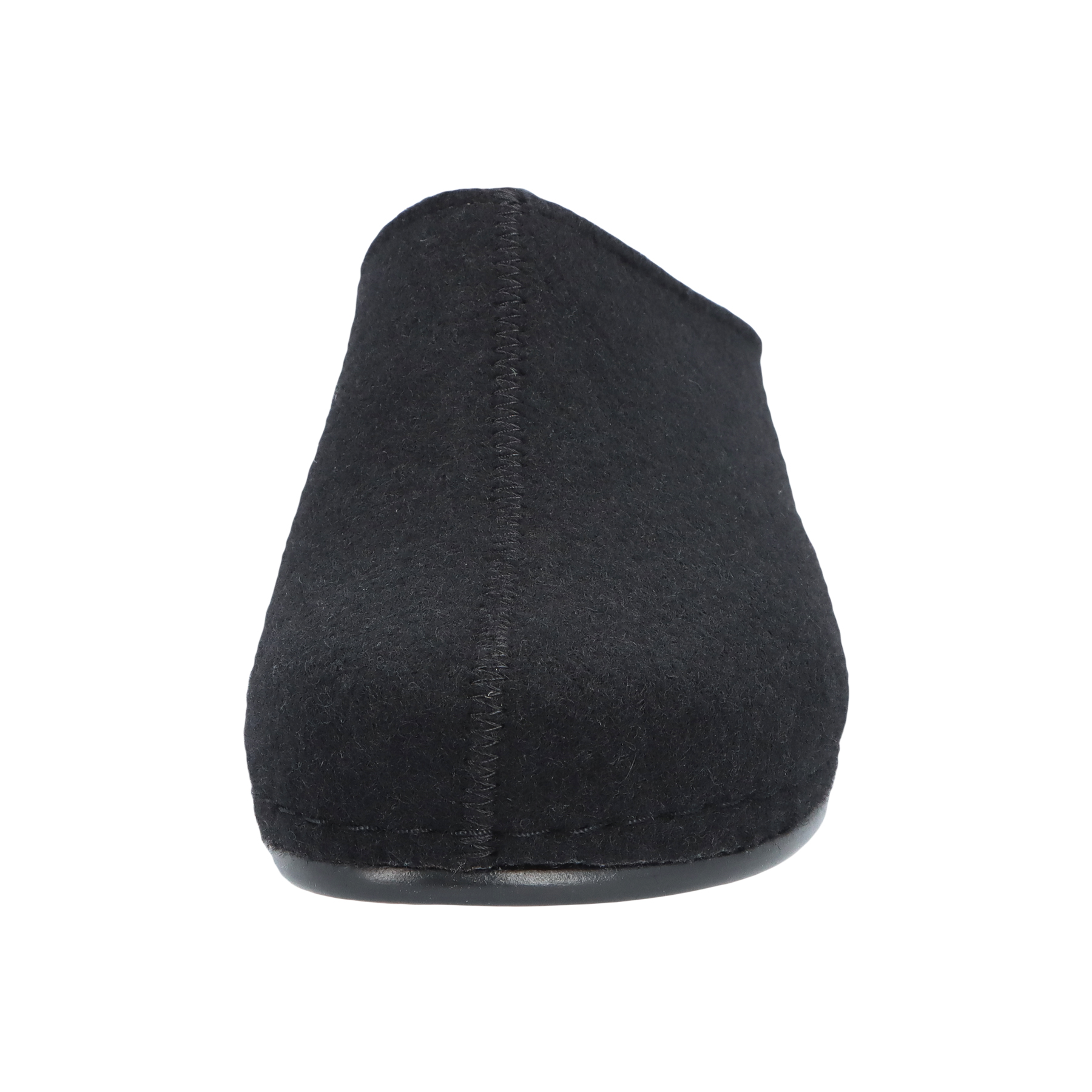 schwarze hausschuhe vorderansicht