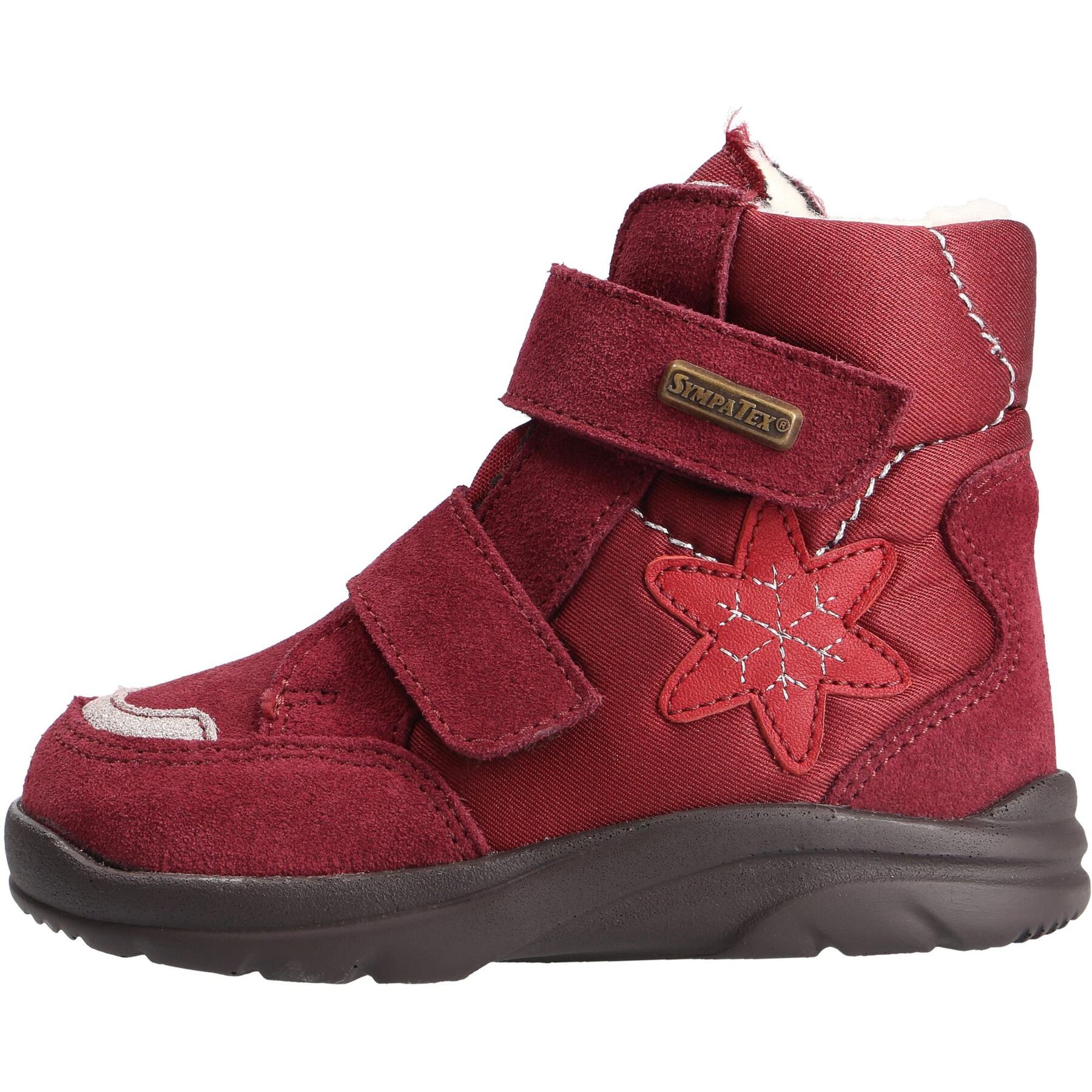 rote stiefeletten seitenansicht links