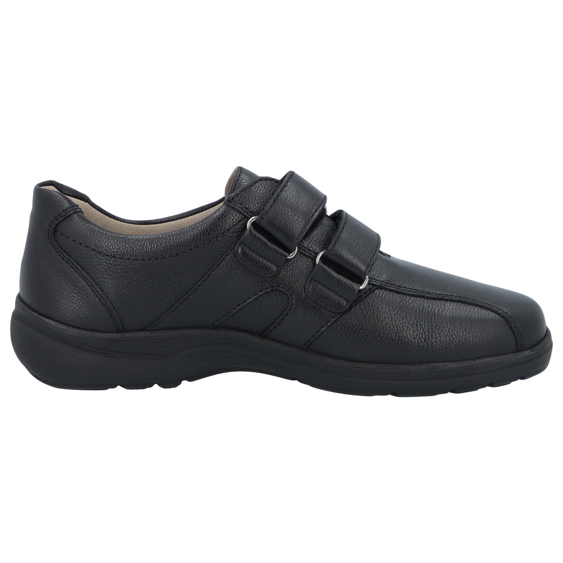 schwarze slipper seitenansicht rechts