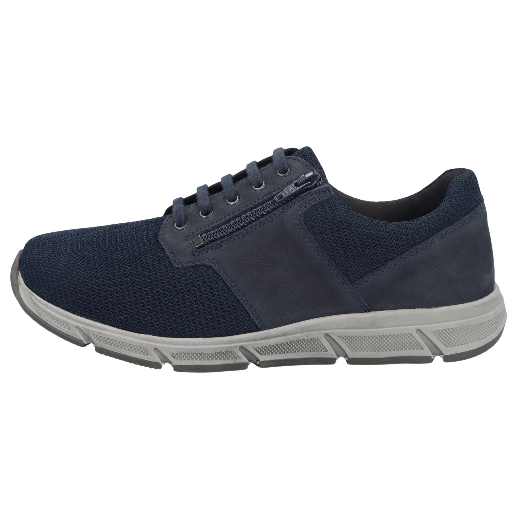 blaue halbschuh seitenansicht links