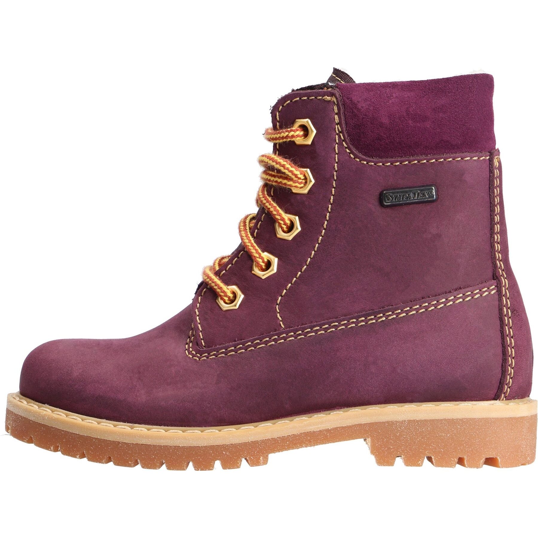 rote stiefeletten seitenansicht links