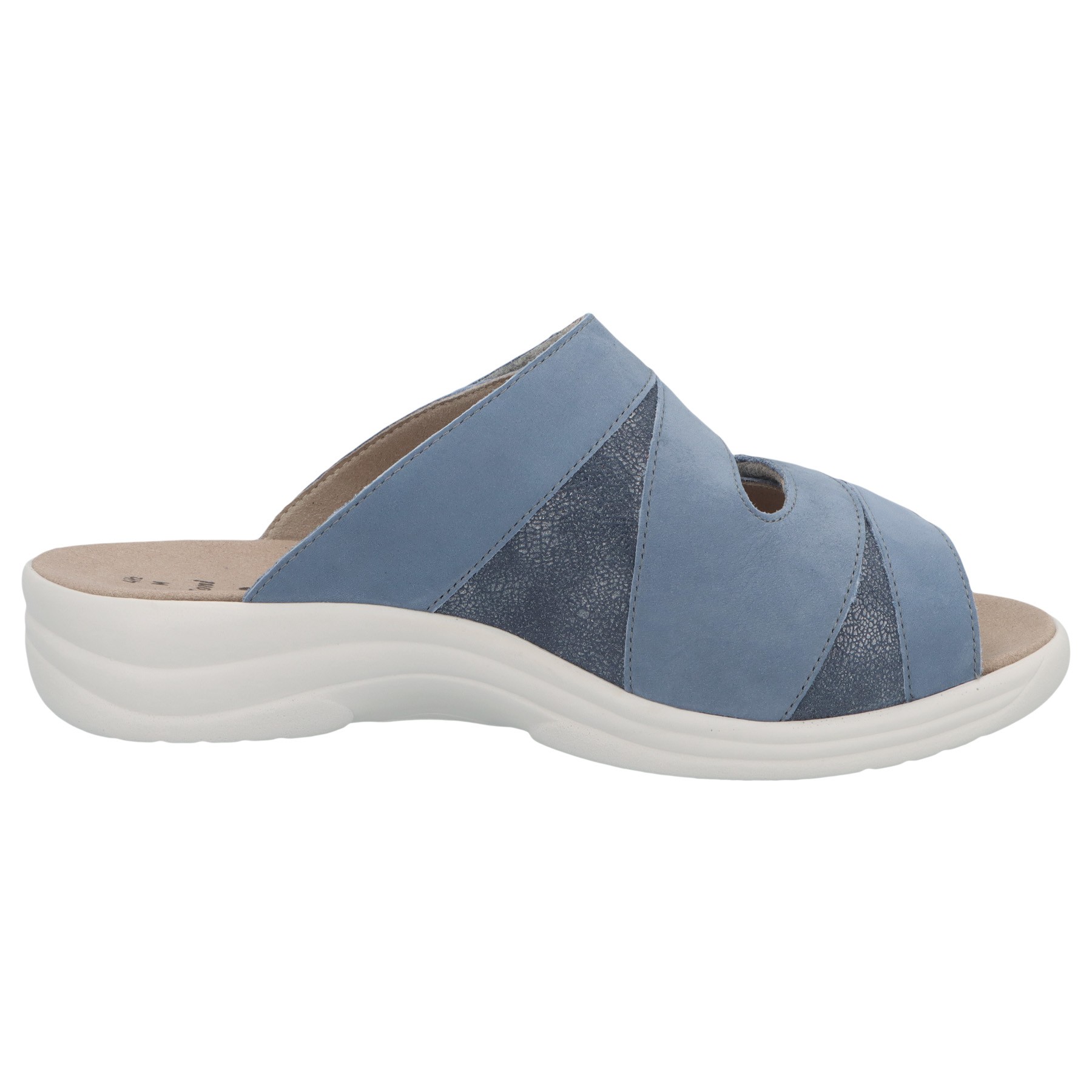 blaue pantolette seitenansicht rechts