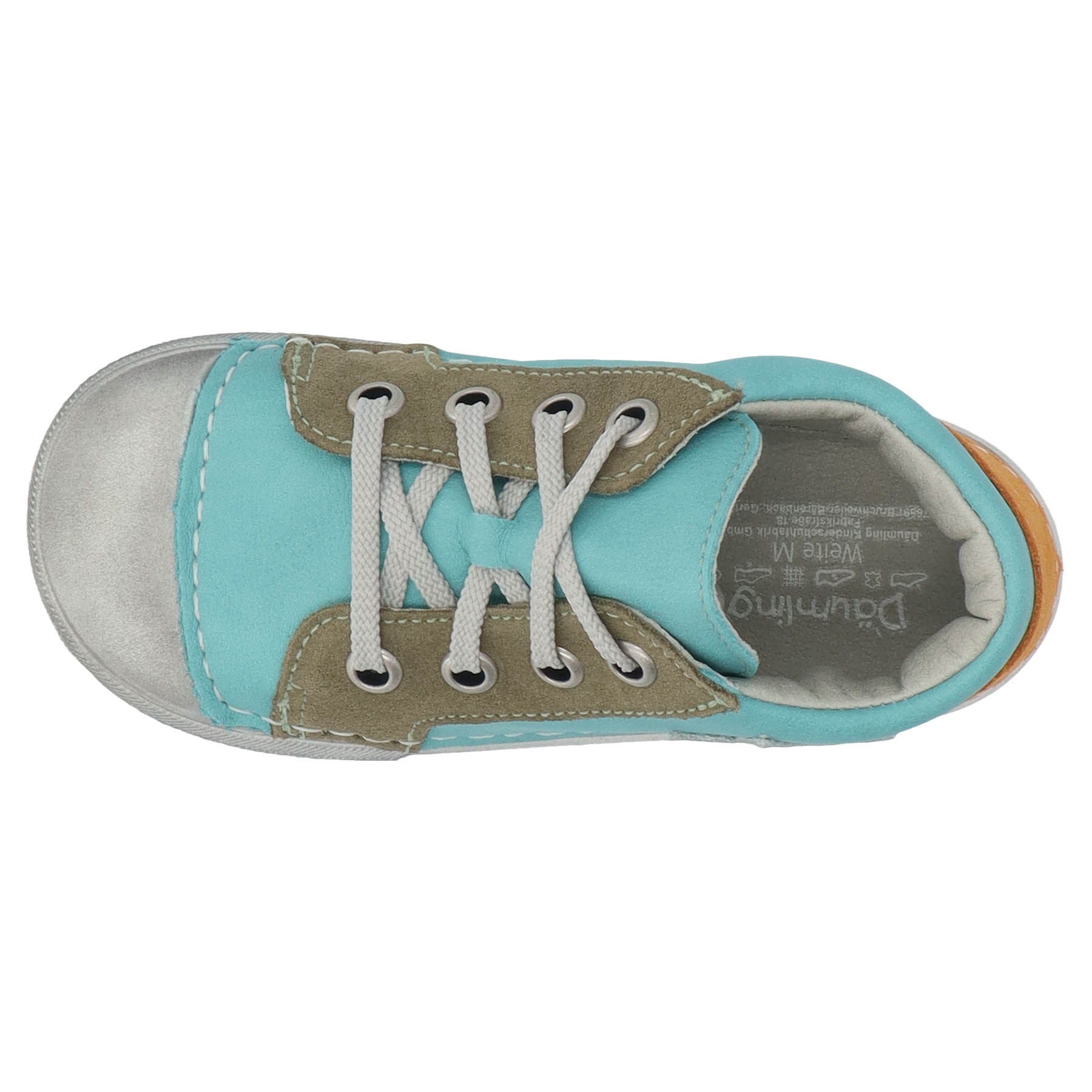 mehrfarbige lauflernschuhe draufsicht