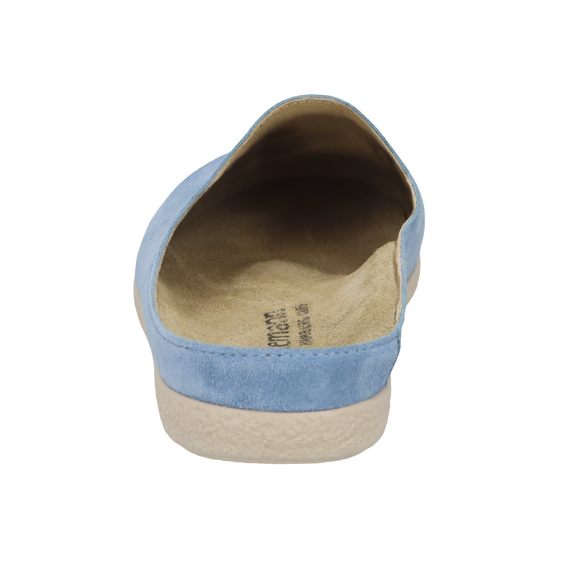 blaue clogs hinteransicht