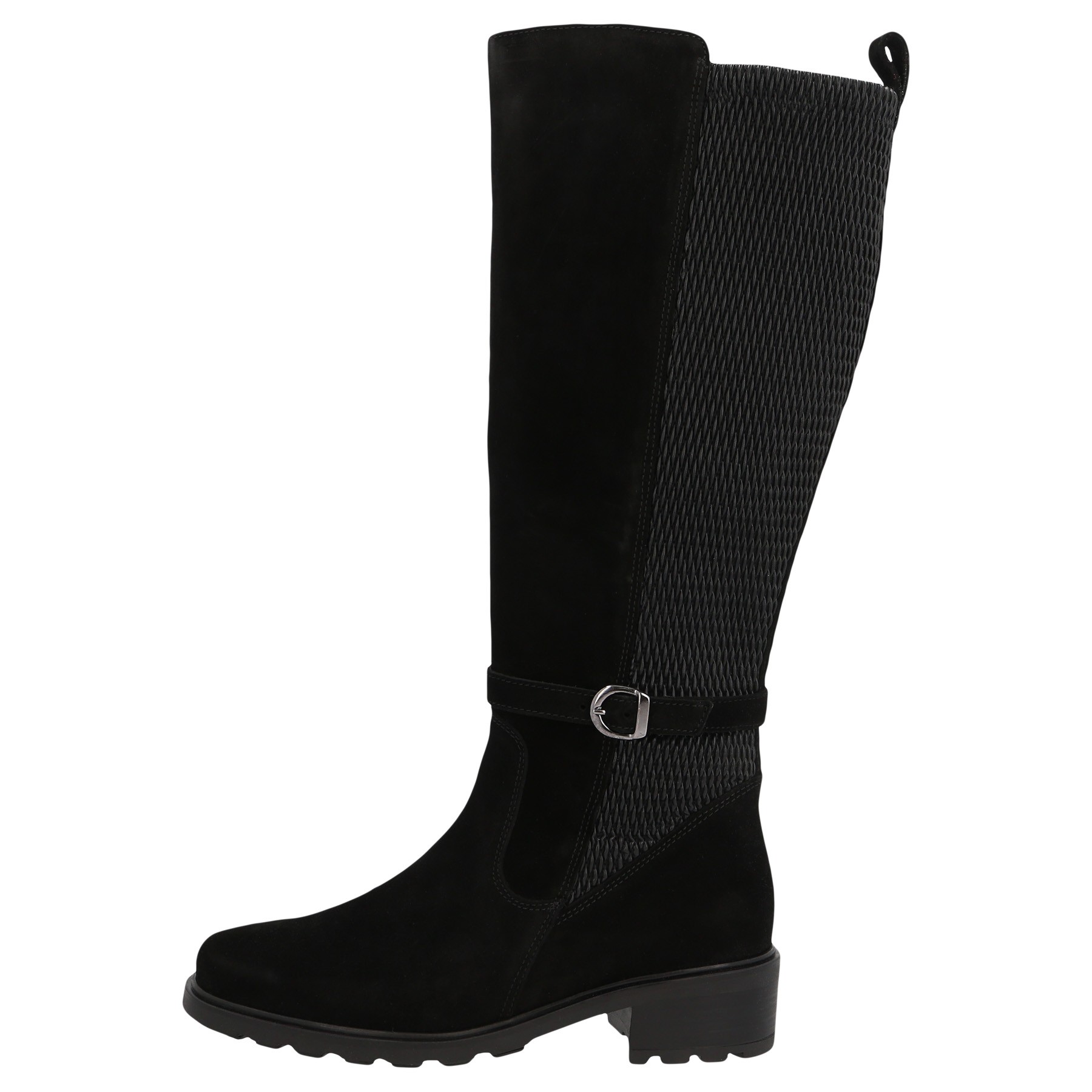 schwarze stiefel seitenansicht links