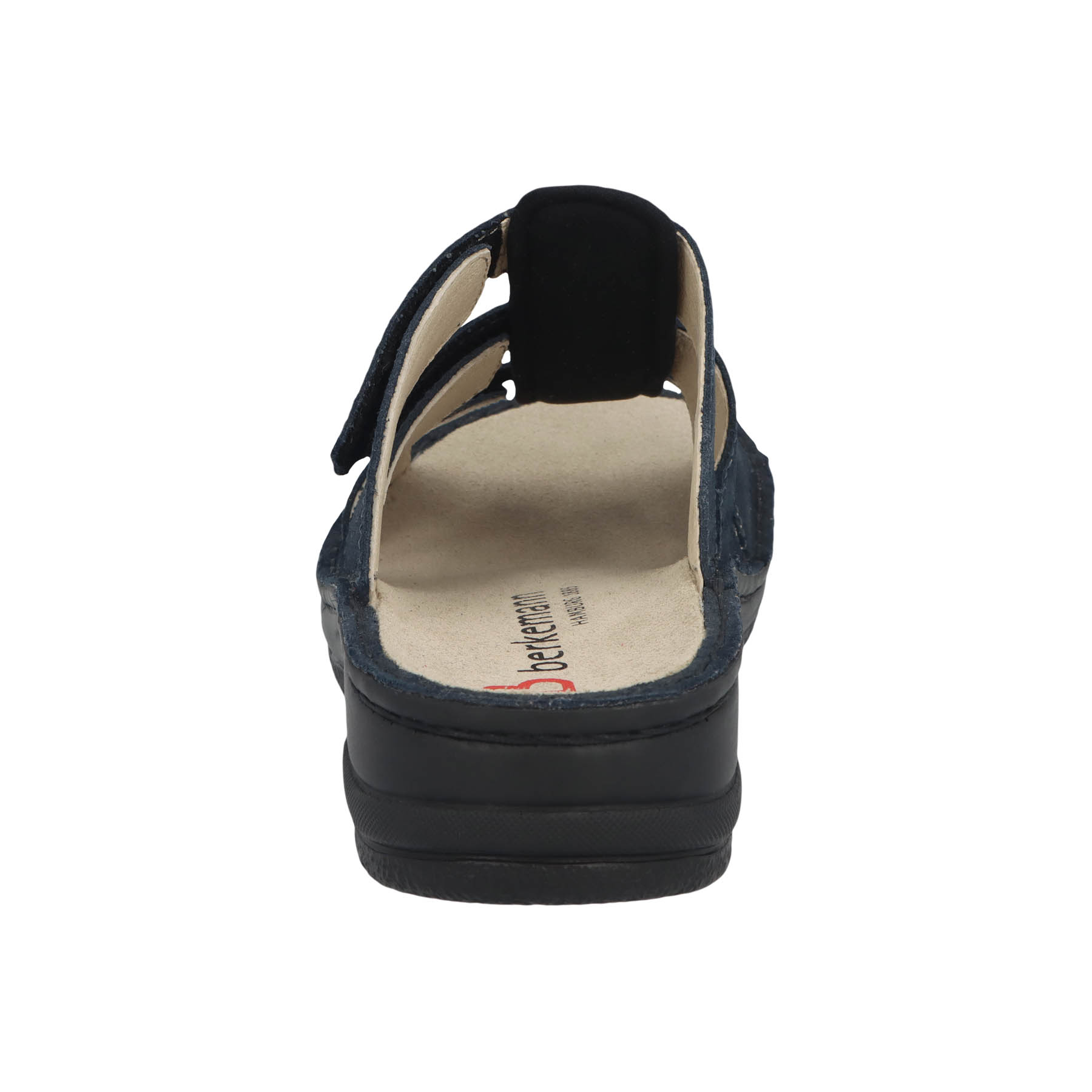 blaue pantolette hinteransicht