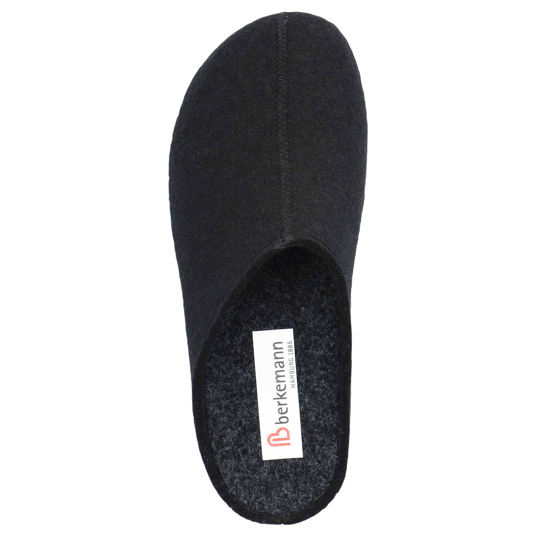 schwarze hausschuhe draufsicht