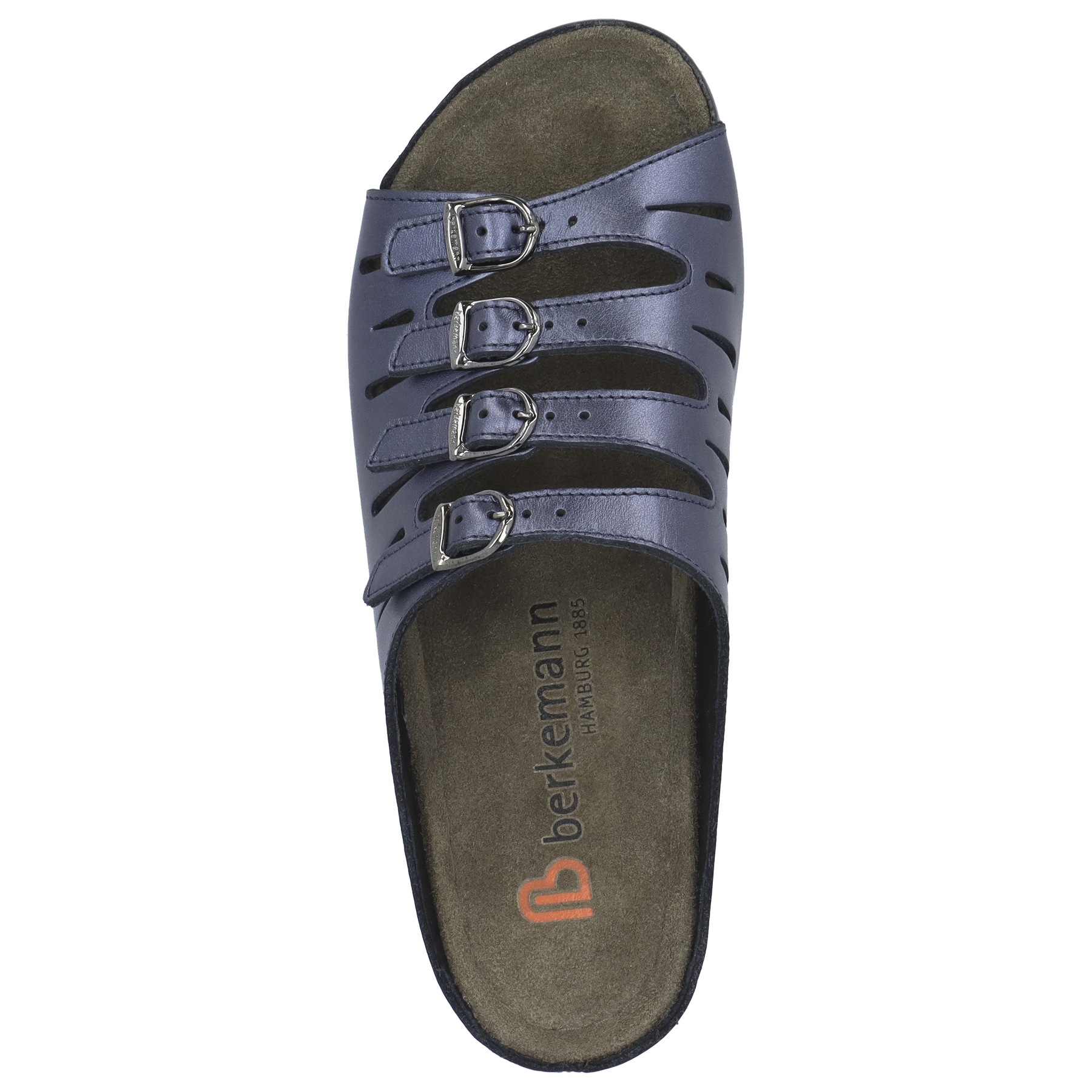 blaue pantolette draufsicht