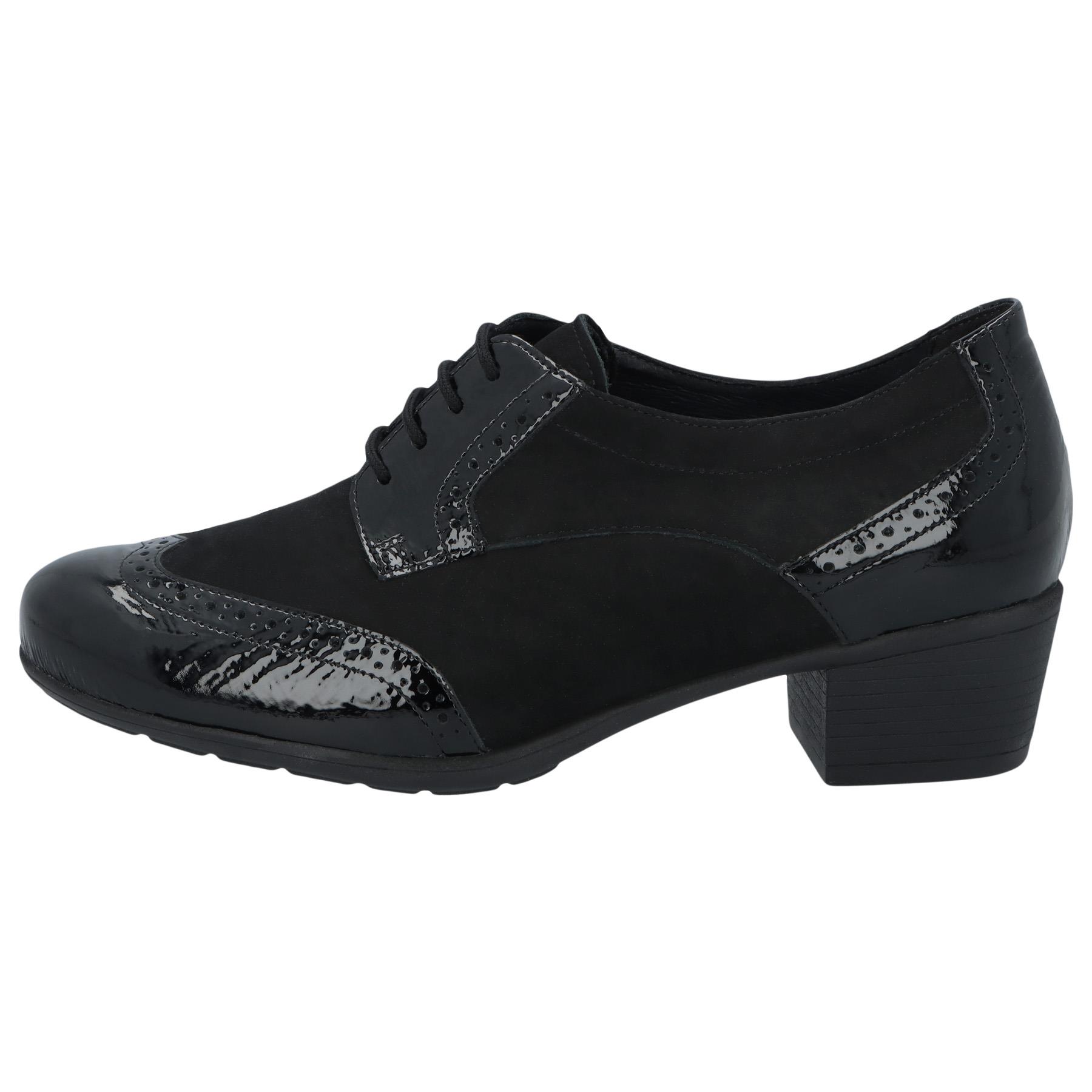 schwarze halbschuh seitenansicht links