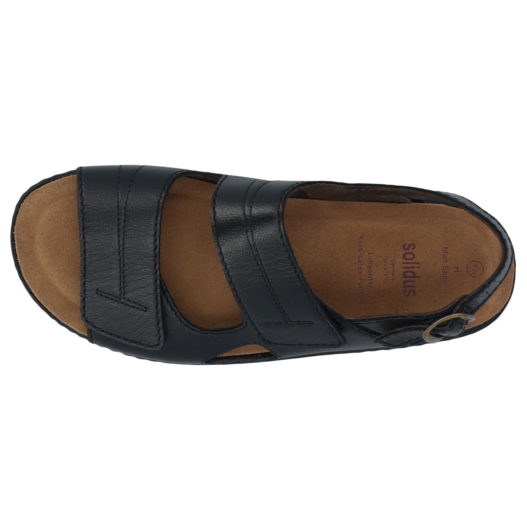 schwarze sandale draufsicht