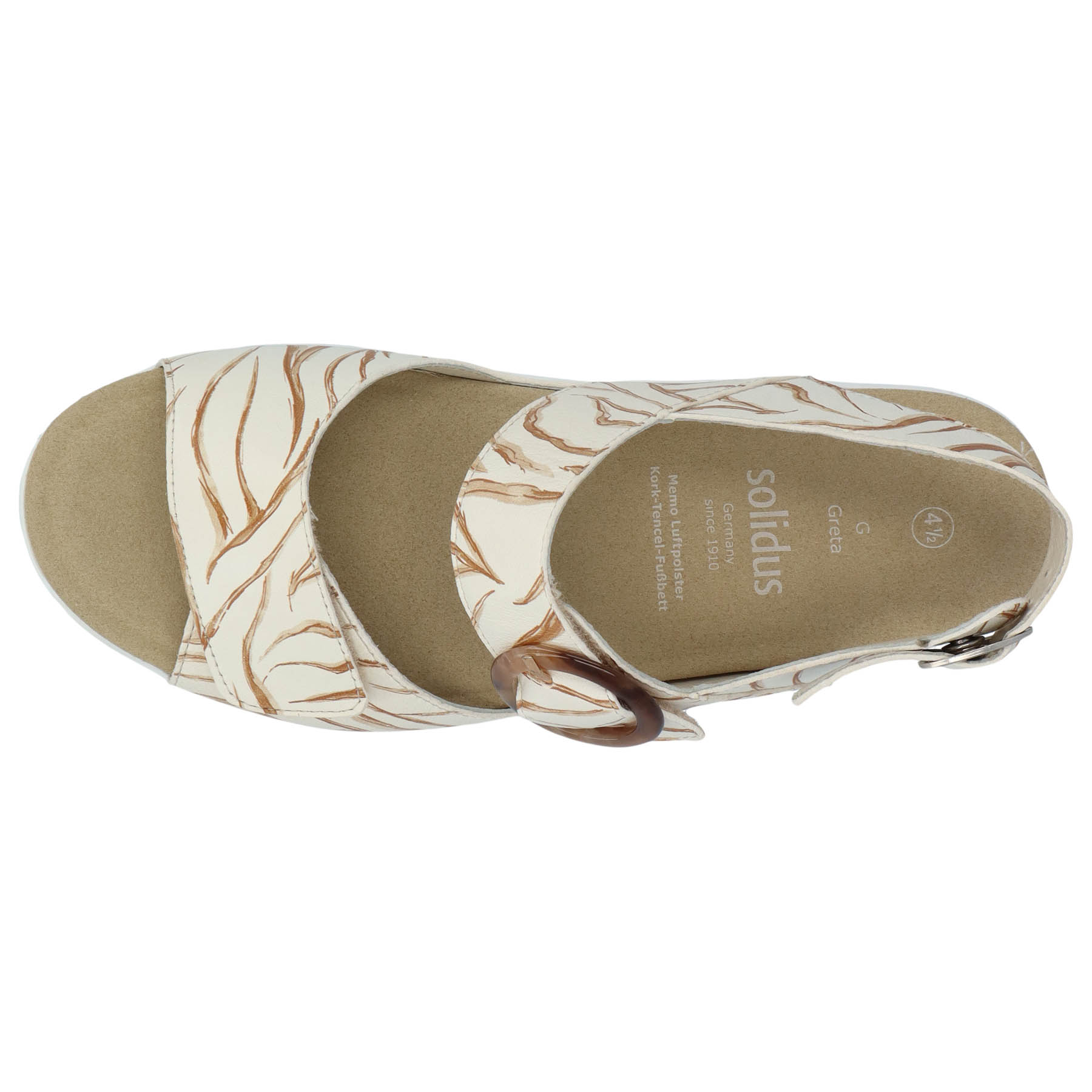 mehrfarbige sandale draufsicht