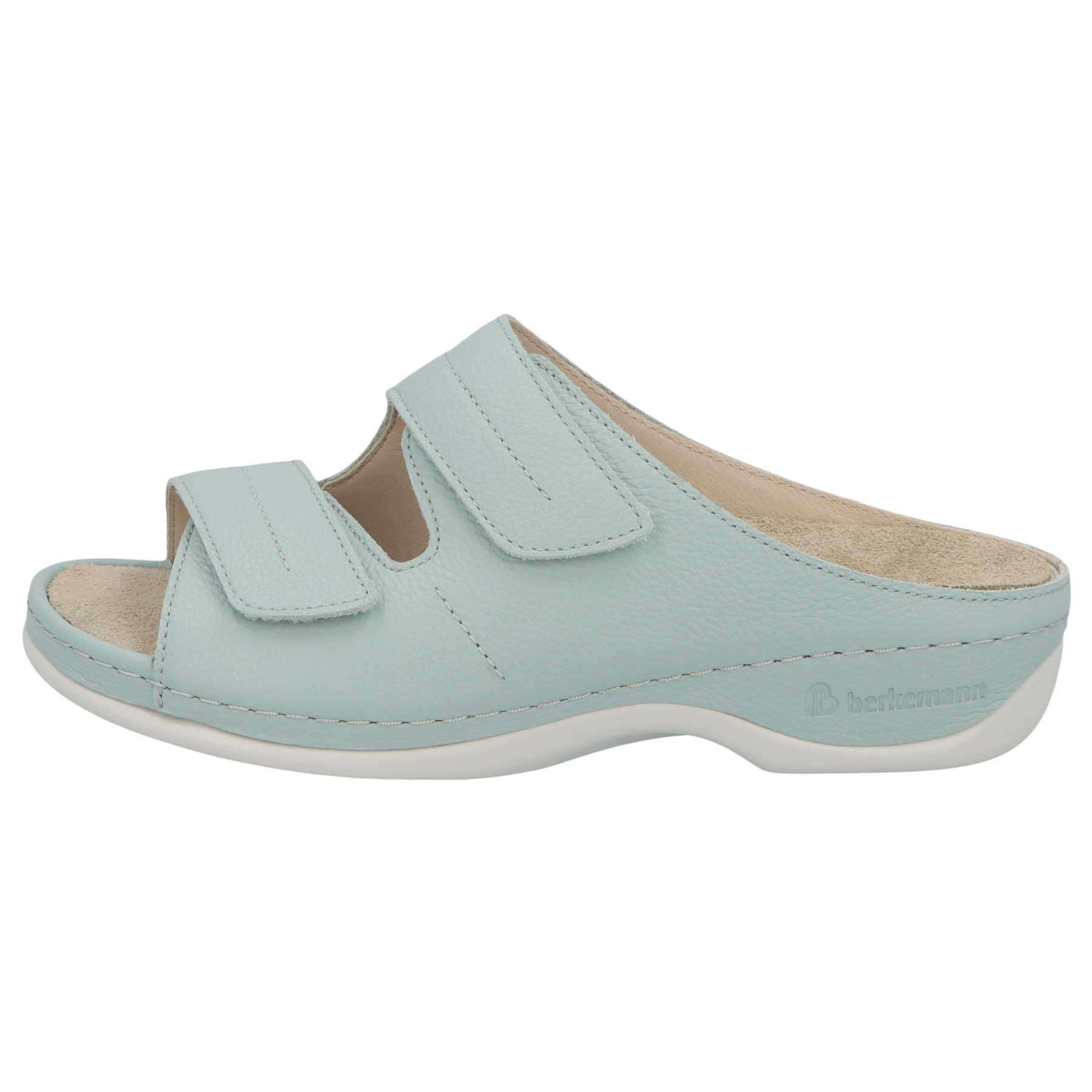 blaue pantolette seitenansicht links