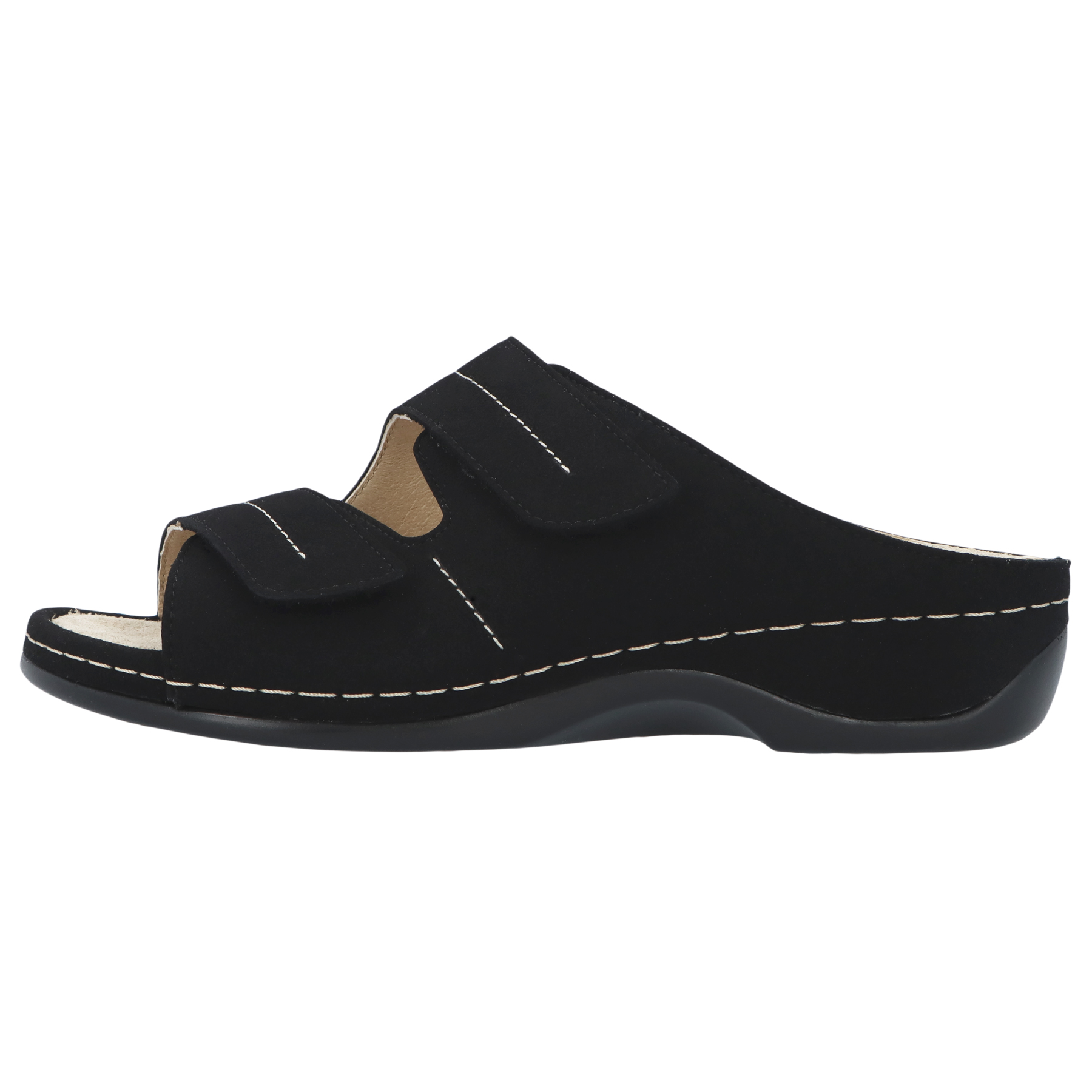 schwarze pantolette seitenansicht links